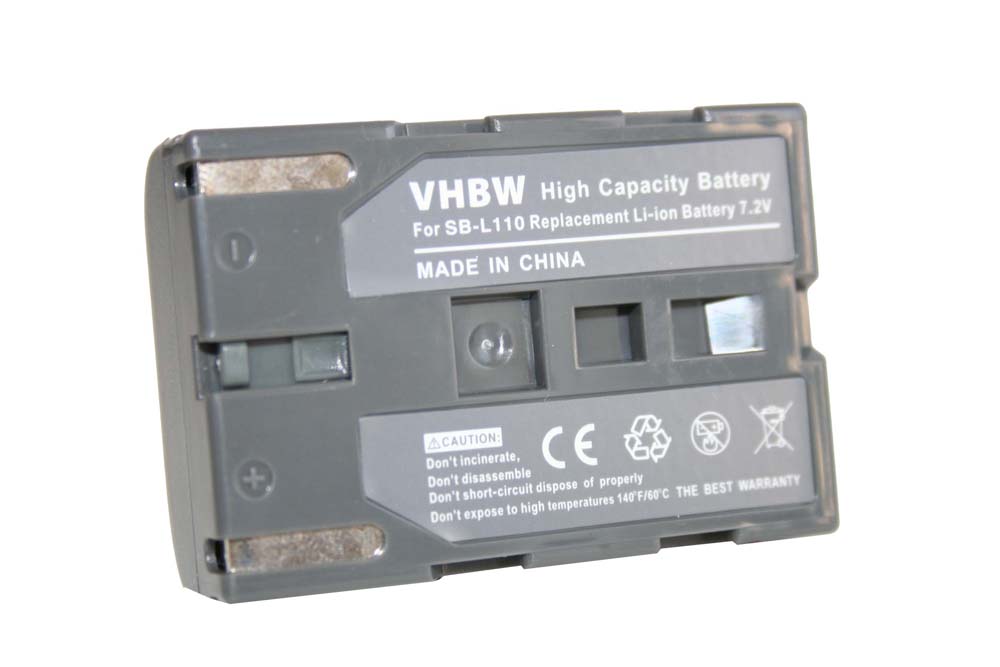 Videocamera Battery Replacement for Samsung SBL-110, SB-L110, SBL110 - 600mAh 7.2V Li-Ion