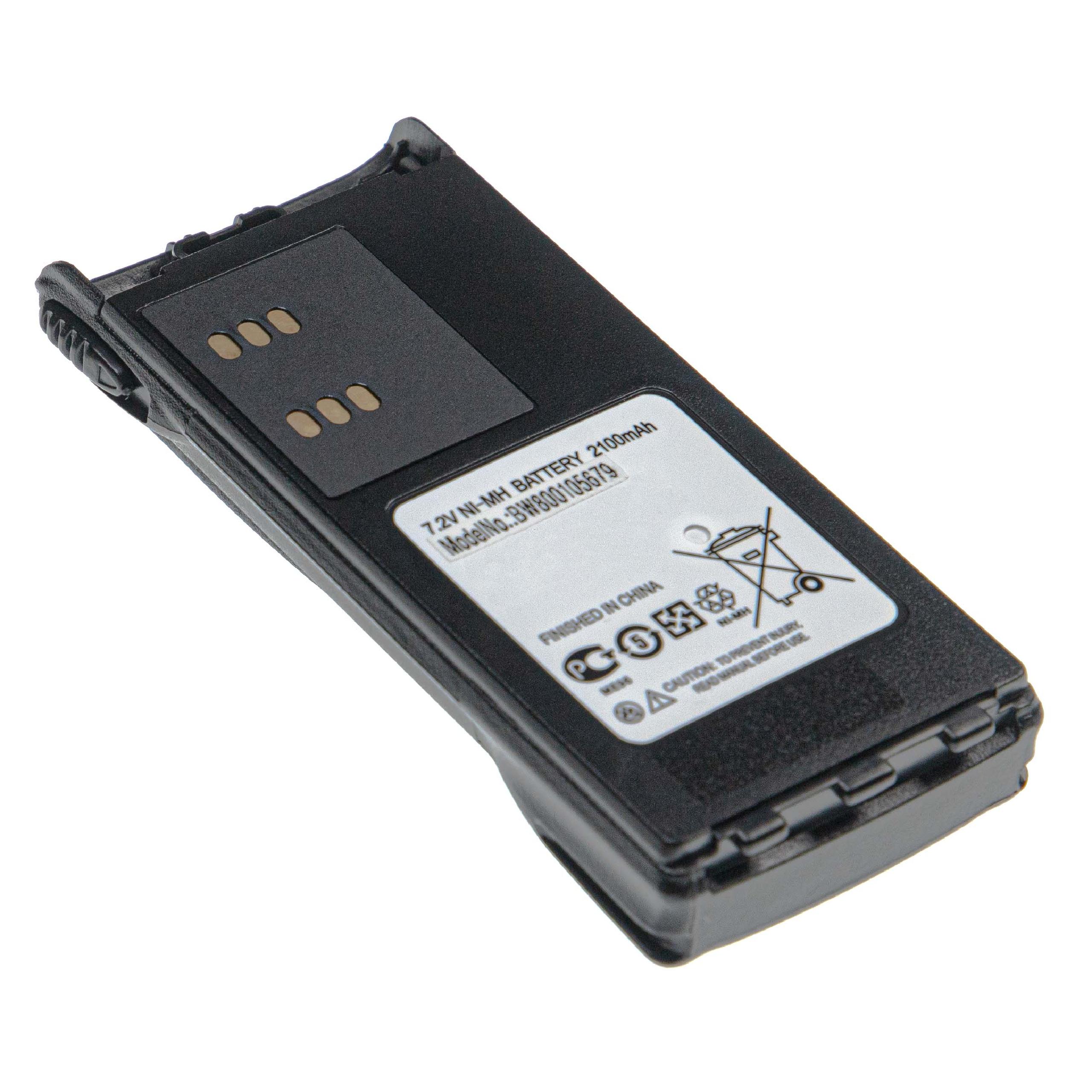 Batterie remplace Motorola HMNN4151, HMNN4154, HMNN4158, HMNN4159 pour radio talkie-walkie - 2100mAh 7,2V NiMH