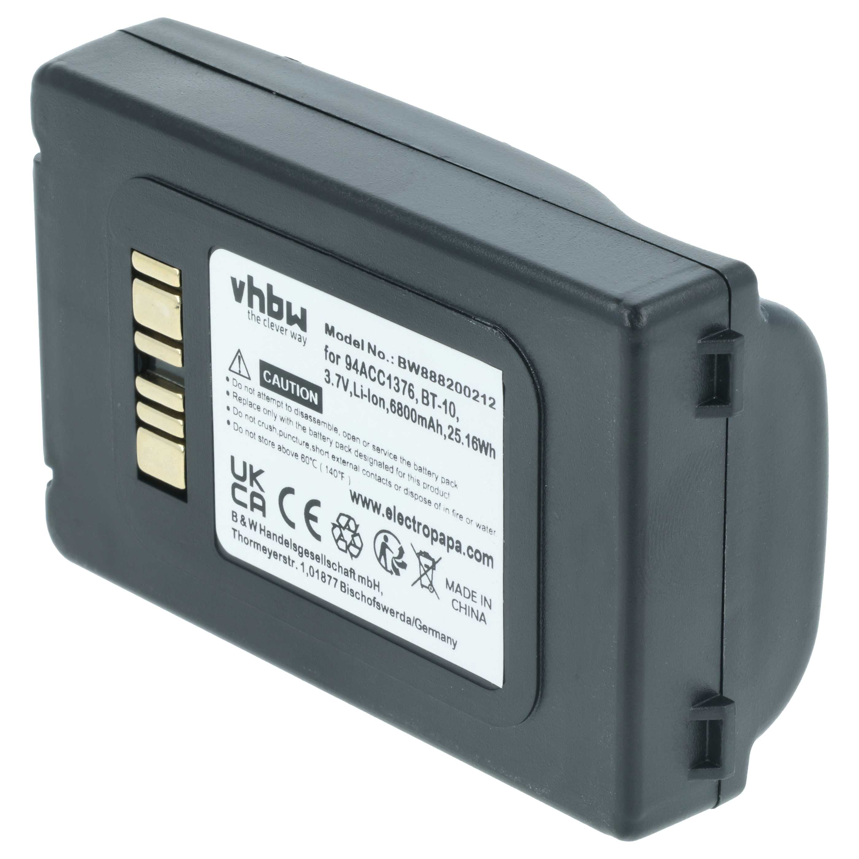 5x Batteries remplace Datalogic 94ACC0112, 94ACC1376 pour scanner de code-barre Datalogic - 6800mAh 3,7V