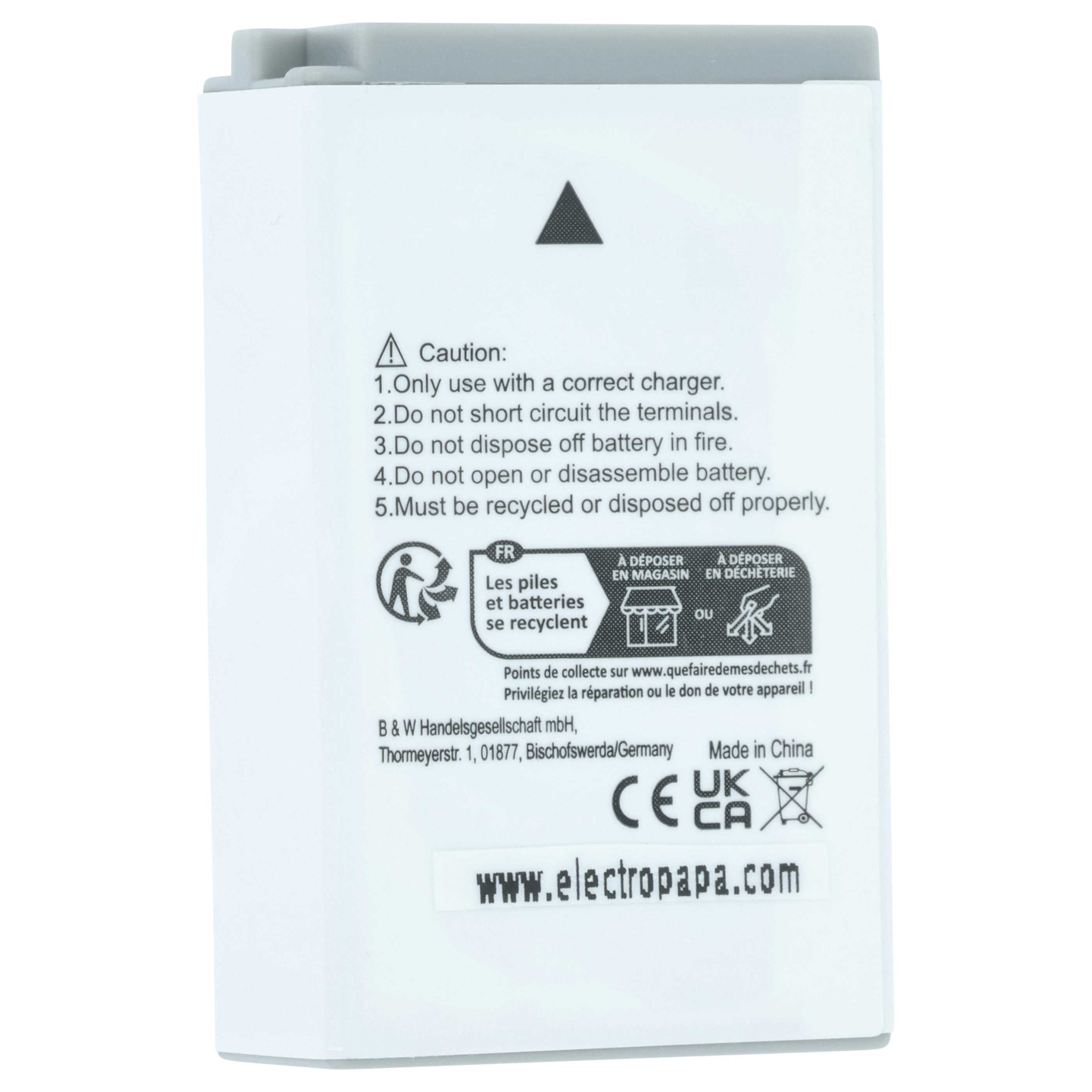 Battery replaces Nikon VFB11901, EN-EL24 - 800mAh, 7.2V, Li-Ion