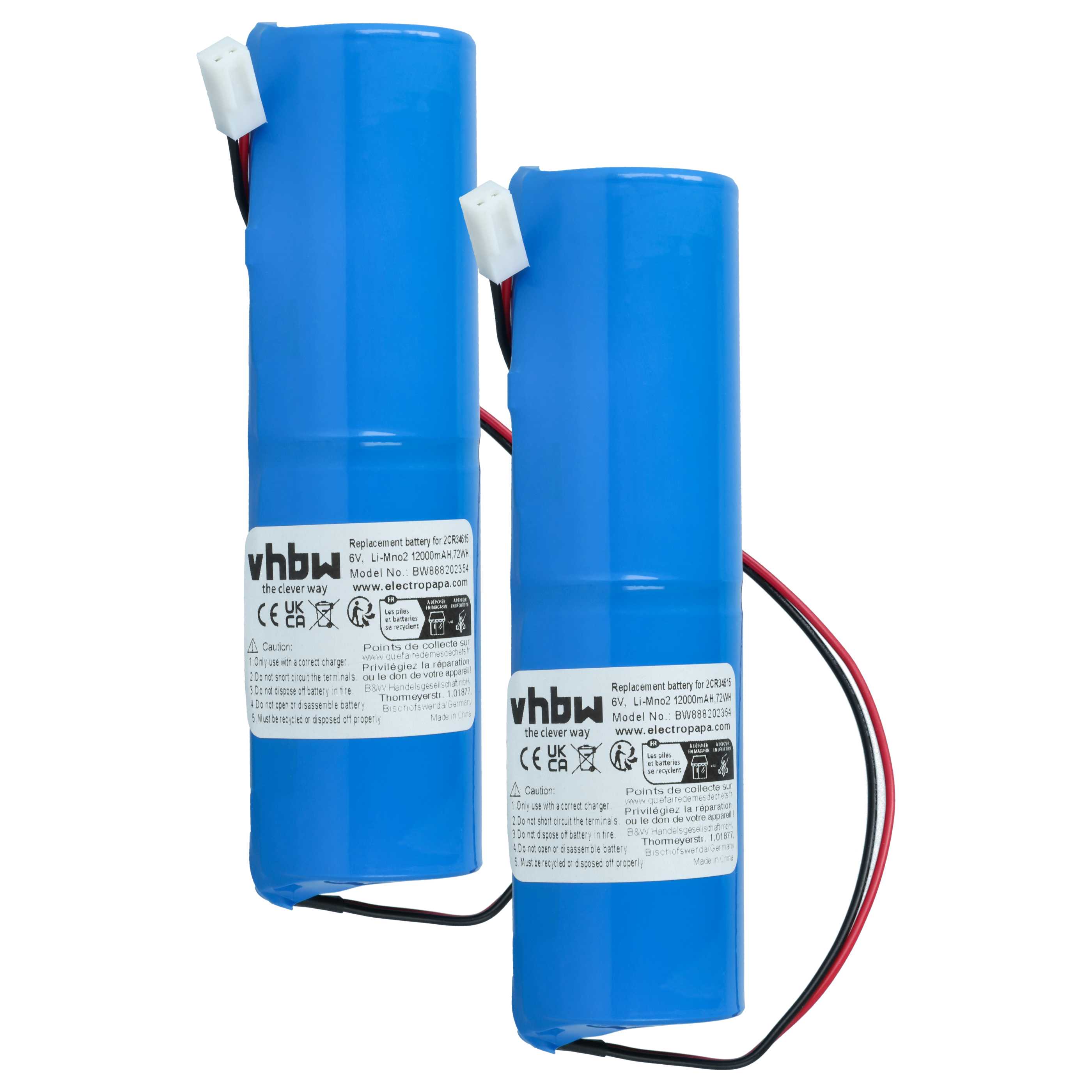 Alarmanlage-Batterie (2 Stück) als Ersatz für Jablotron 2CR34615 für Jablotron - 12000mAh 6V Li-MnO2