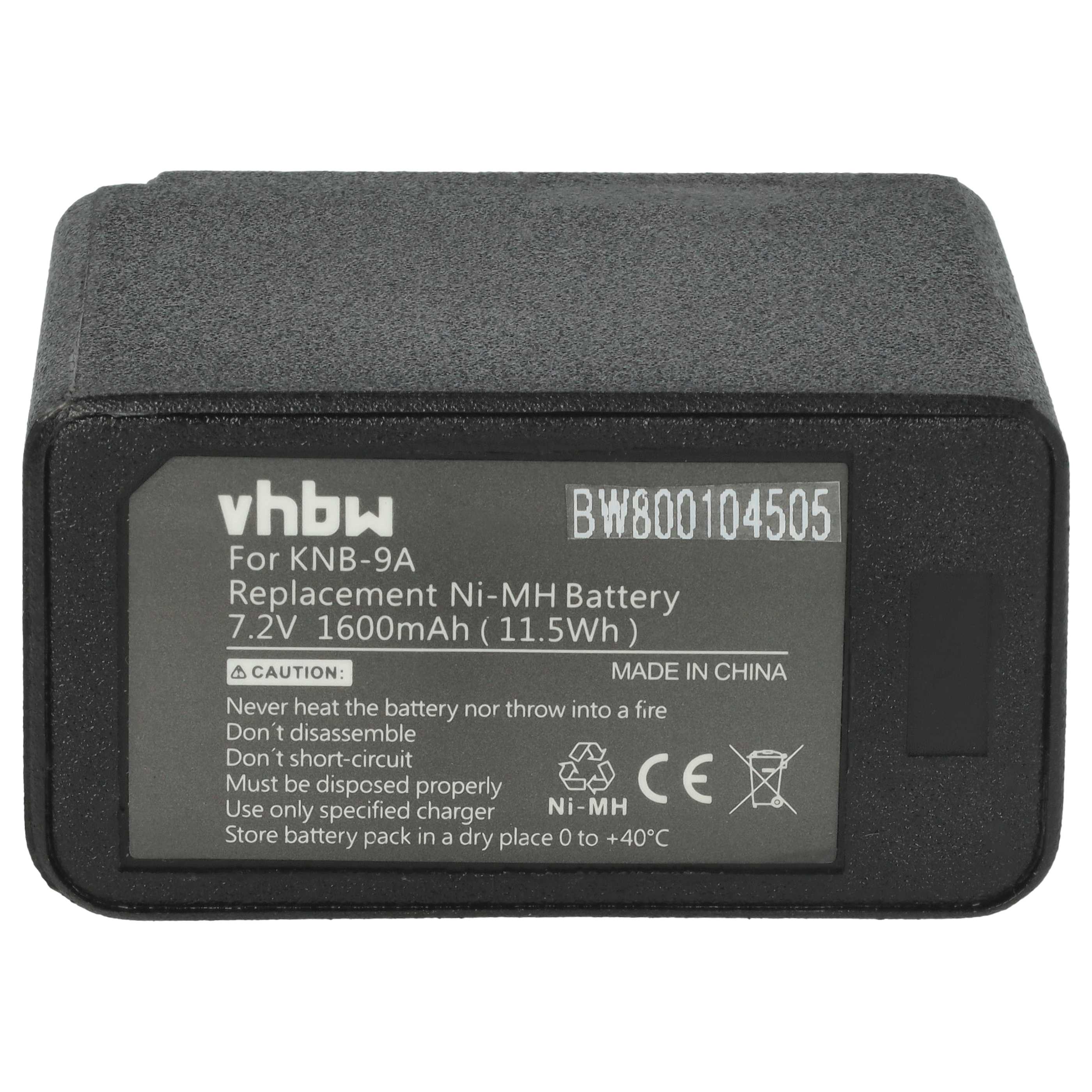 Radio 2x Battery replaces Kenwood KNB-11A, KNB-11N, KNB-11, KNB-18A, KNB-12, KNB-12A - 1600 mAh 7.2 V NiMH
