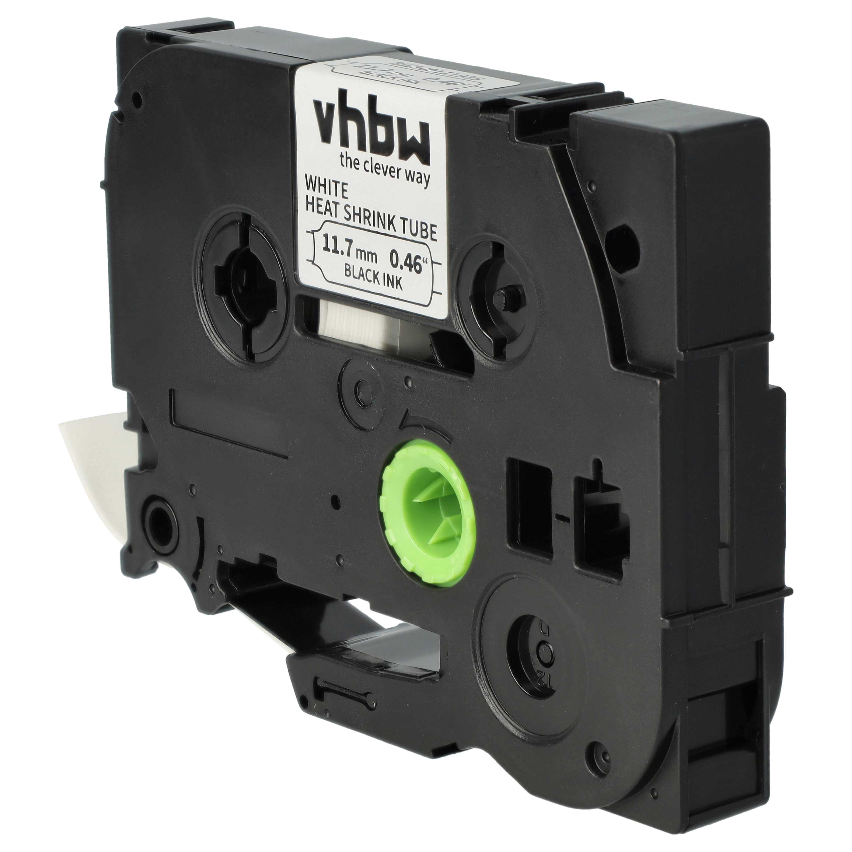 5x Label Tape replaces Brother HSE-231 - 11.7 mm Black to White, Heat Shrink Tape, 11.7 mm