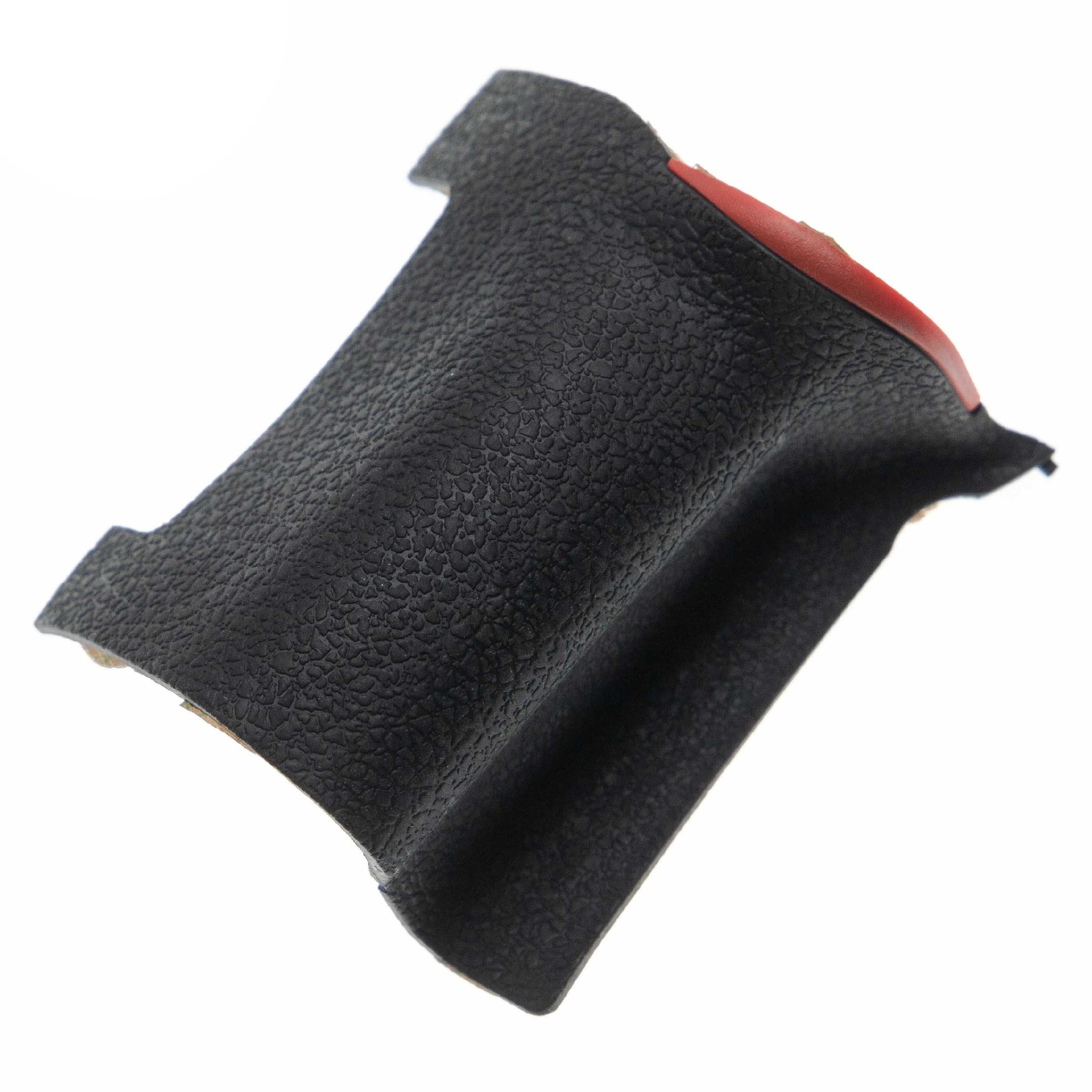 Empuñadura de goma de repuesto para cámara Nikon D750 - para la parte frontal, autoadhesiva, negro / rojo