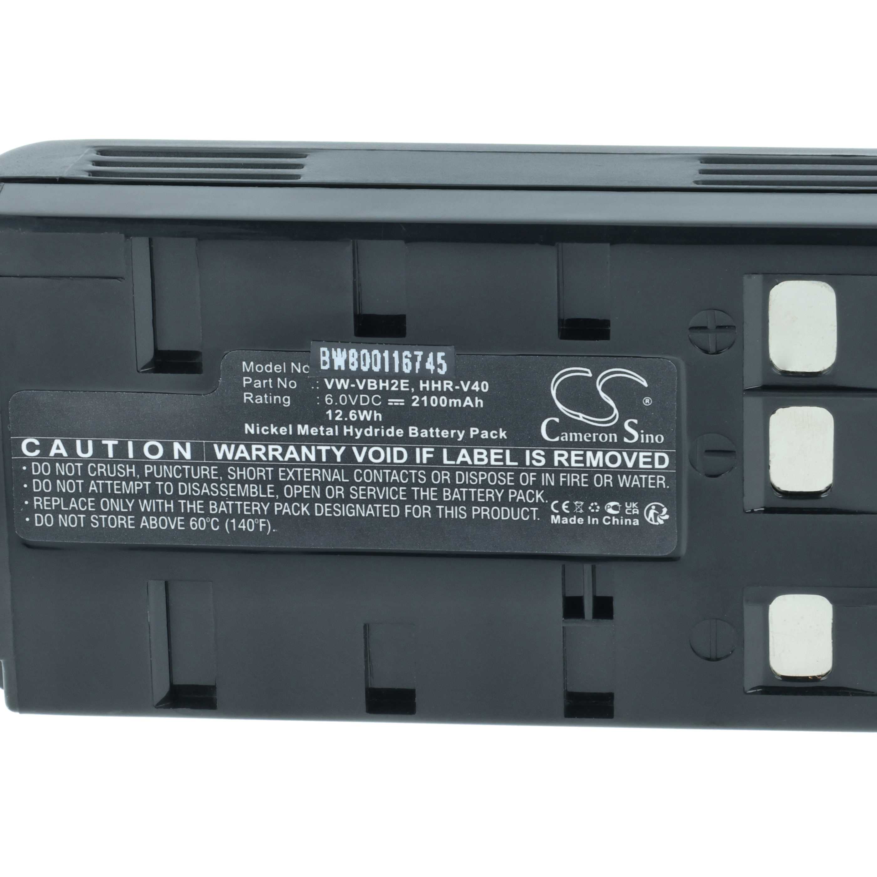 Videocamera 3x Battery replaces JVC BN-V22U, BN-V20, BN-V24U, BN-V22, BN-V20US, BN-V20U - 2000 mAh 6 V NiMH