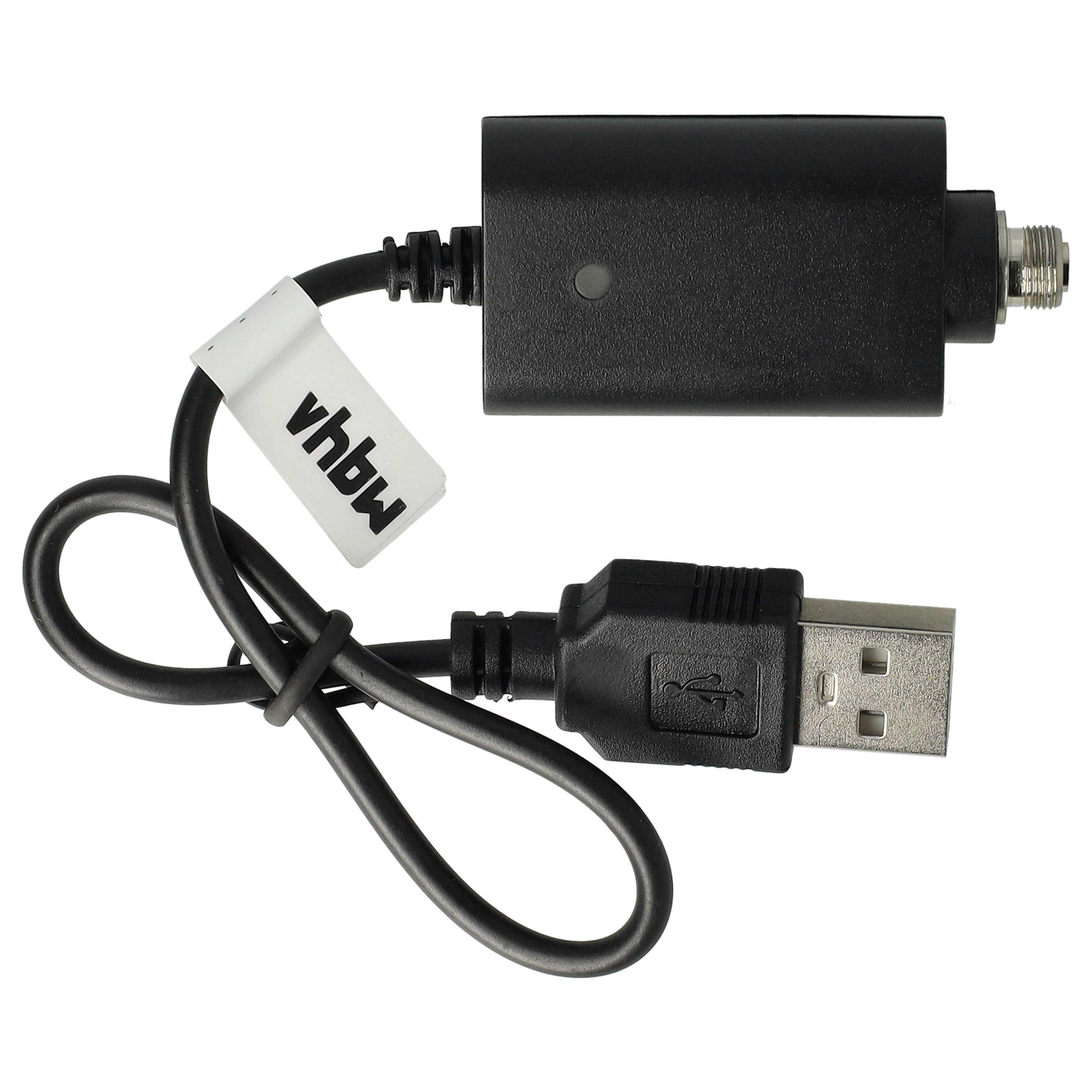 vhbw USB Ladegerät kompatibel mit diversen E-Zigaretten, E-Shisha Geräten mit Schraubverschluss - 25cm Ladekab