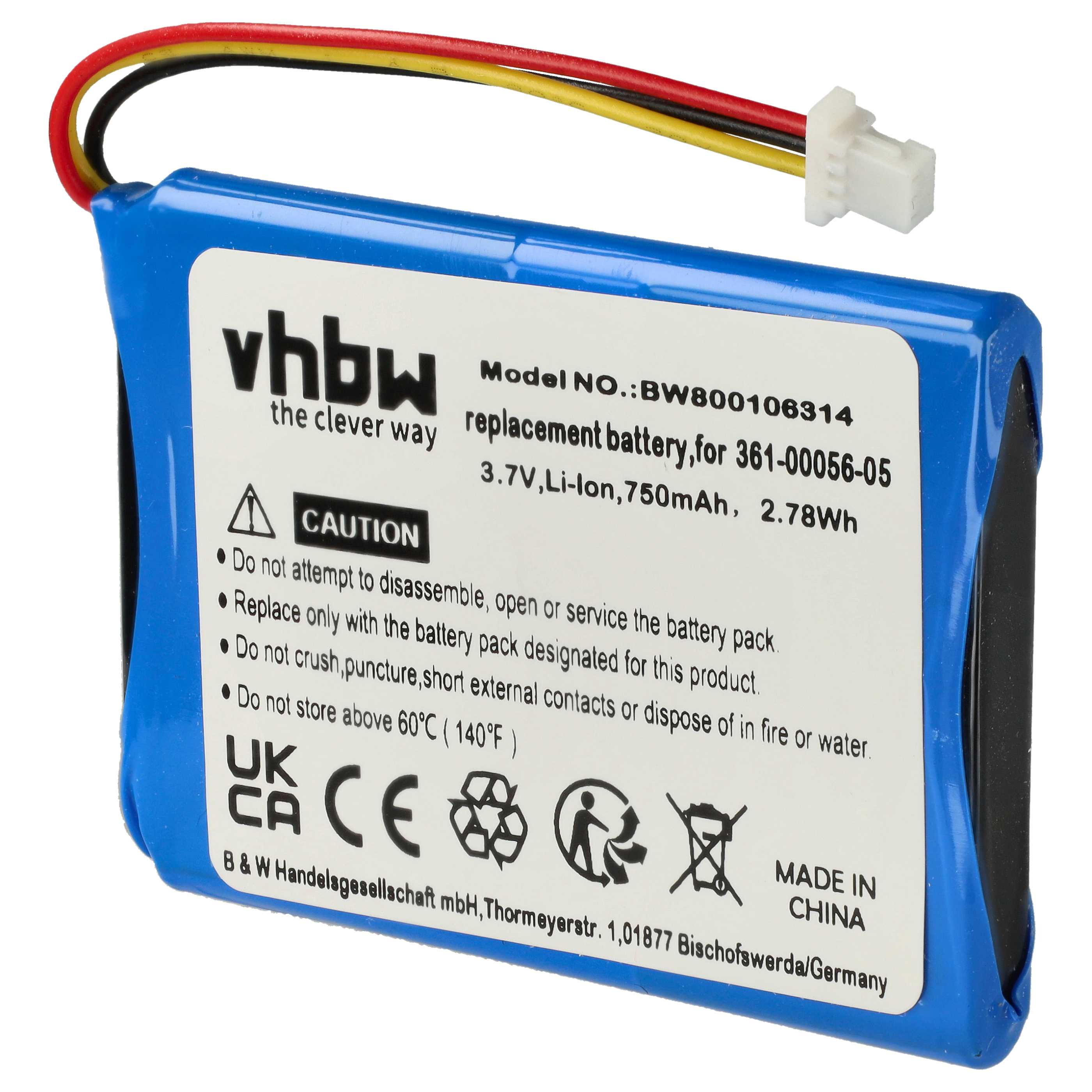 Akumulator do nawigacji GPS zamiennik Garmin 361-00056-11, 361-00056-05 - 750 mAh 3,7 V Li-Ion