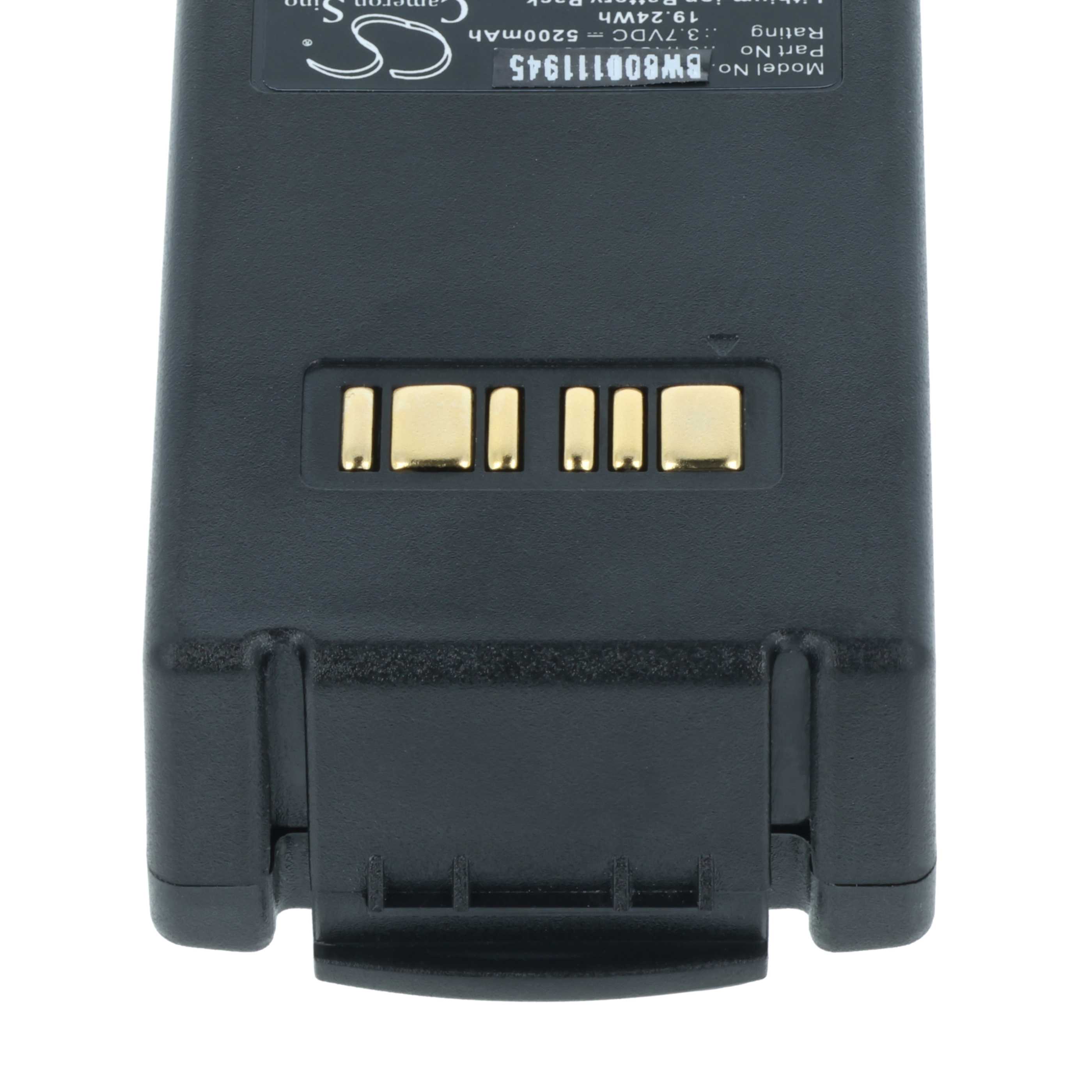 Batería reemplaza Datalogic 94ACC1386, BT-26, BT-10 para escáner código de barras (5200 mAh, 3,7 V, Li-Ion)