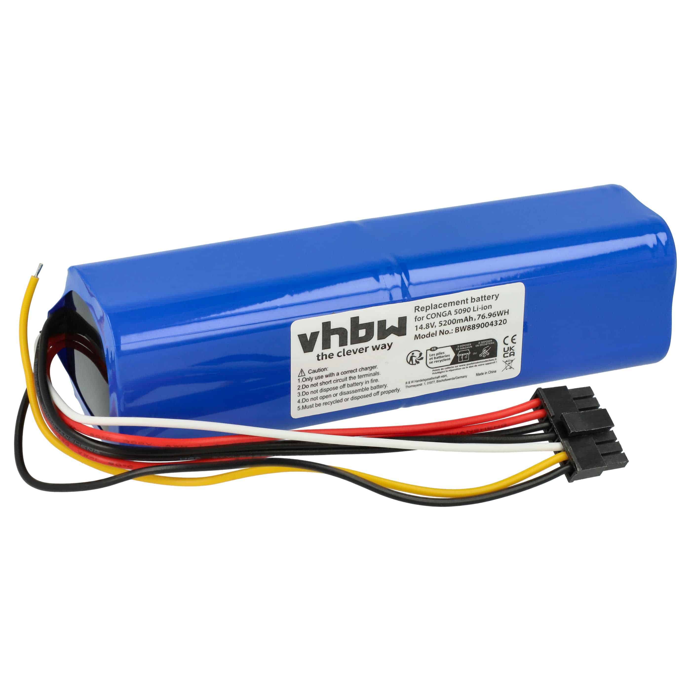 Battery suitable for Cecotec Conga 5090, 5490, 6090, 7090 5200mAh, 14.8V, Li-Ion