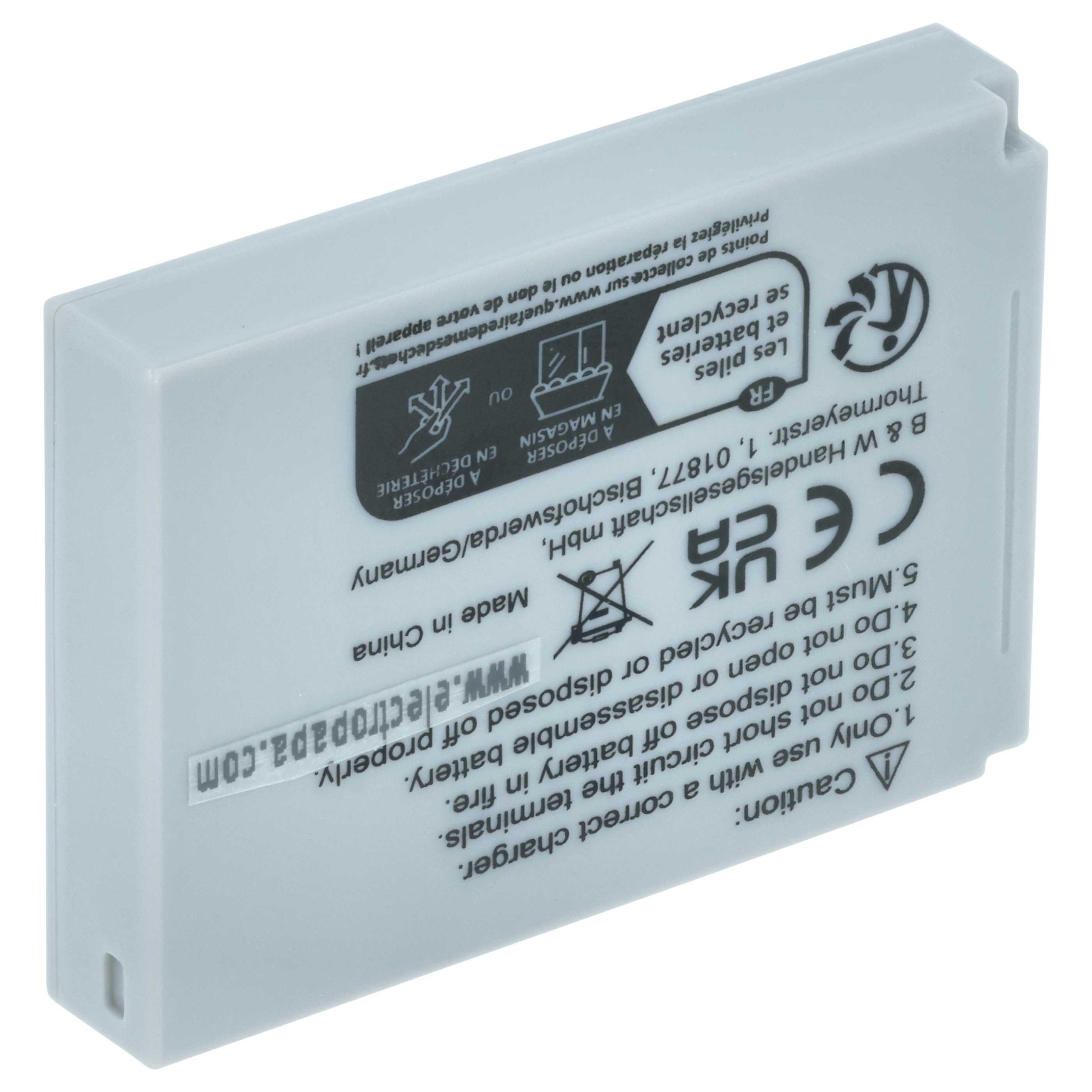 2x Battery replaces Canon NB-5L - 650mAh, 3.6V, Li-Ion