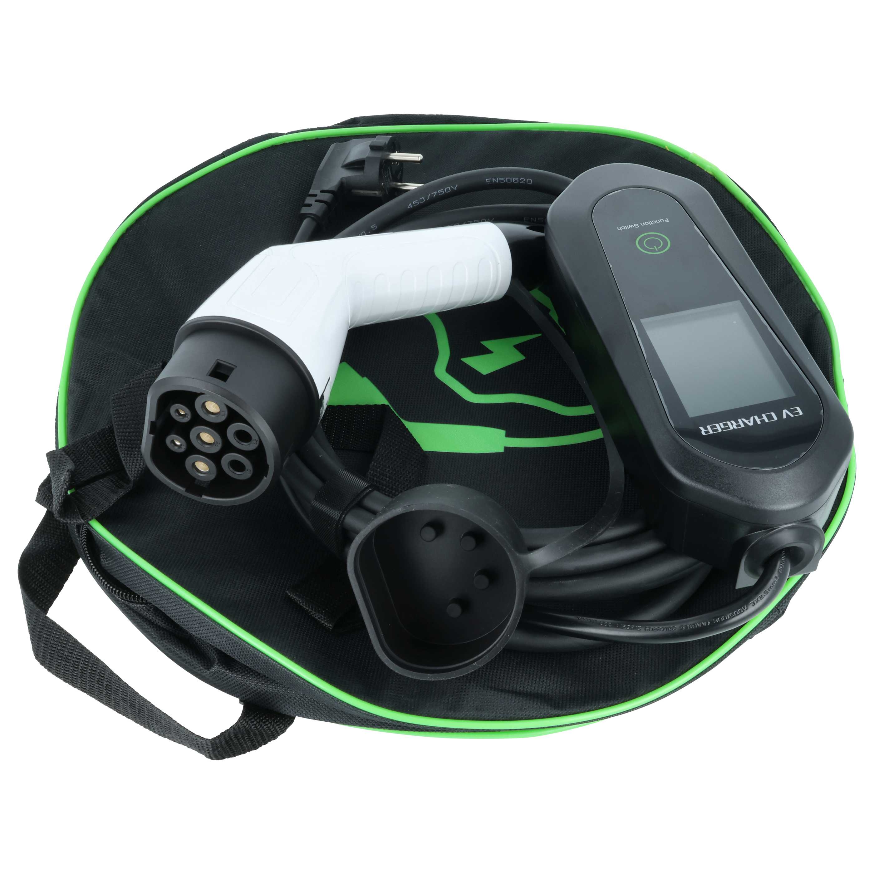 E-Auto Schuko Ladekabel Typ 2 zu Steckdose (230 V) - 16 A 1-phasig, 3,5 kW, 5 m