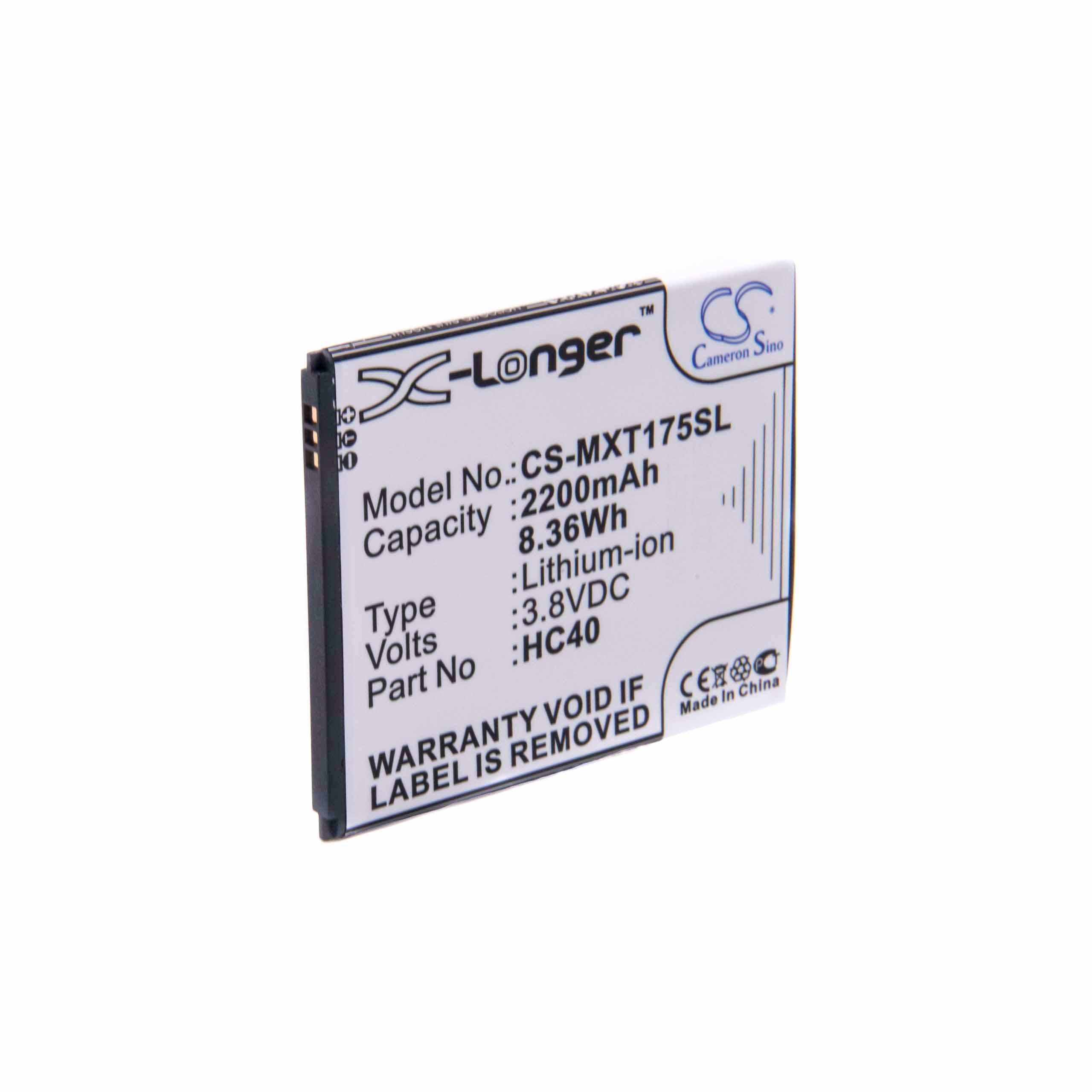 Akumulator do telefonu smartfona zamiennik Motorola HC40 - 2200 mAh 3,8 V Li-Ion