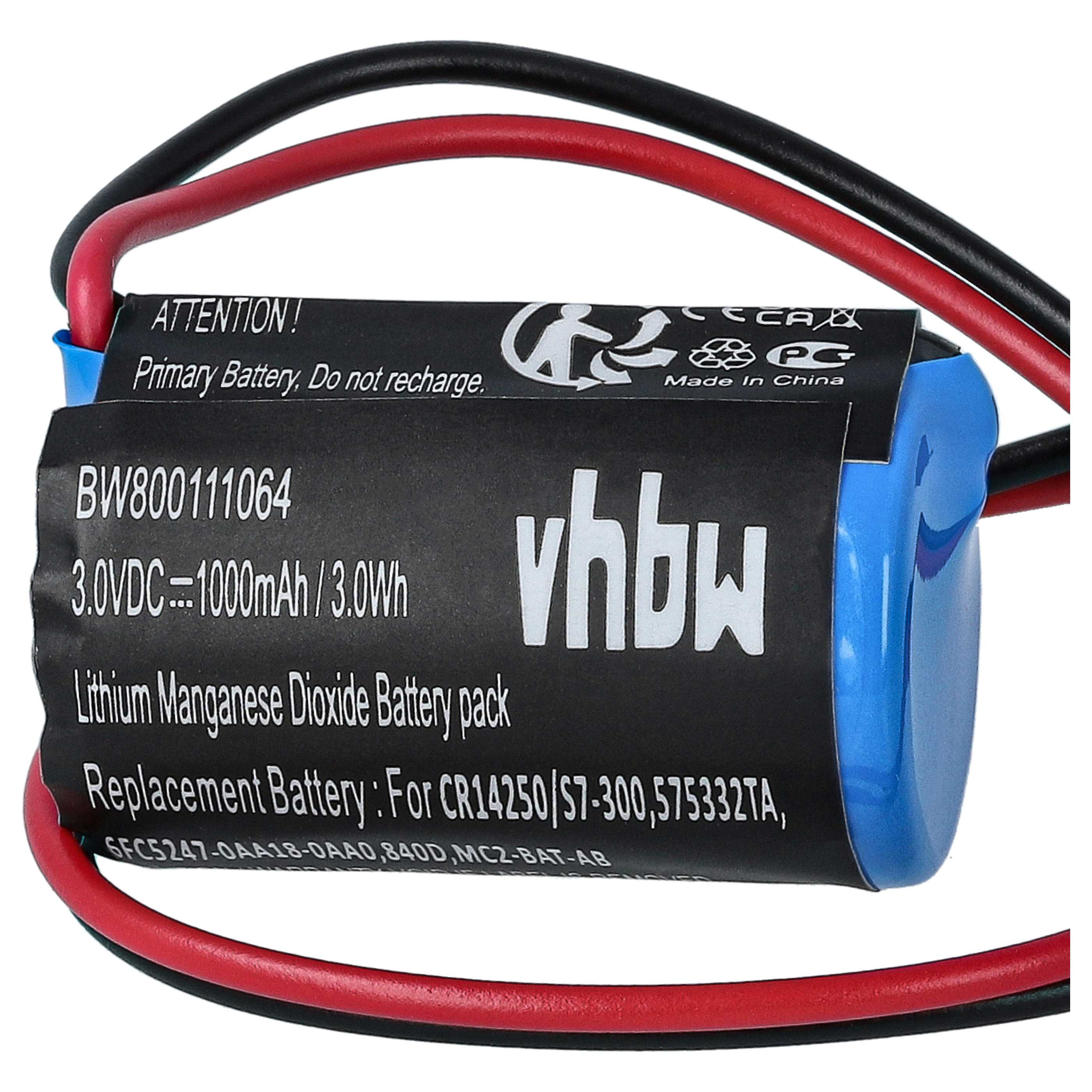 5x Bateria do sterownika zamiennik Siemens 575332TA, 146881, 575332 TA, 575332, 143467 - 900 mAh 3 V Li-MnO2