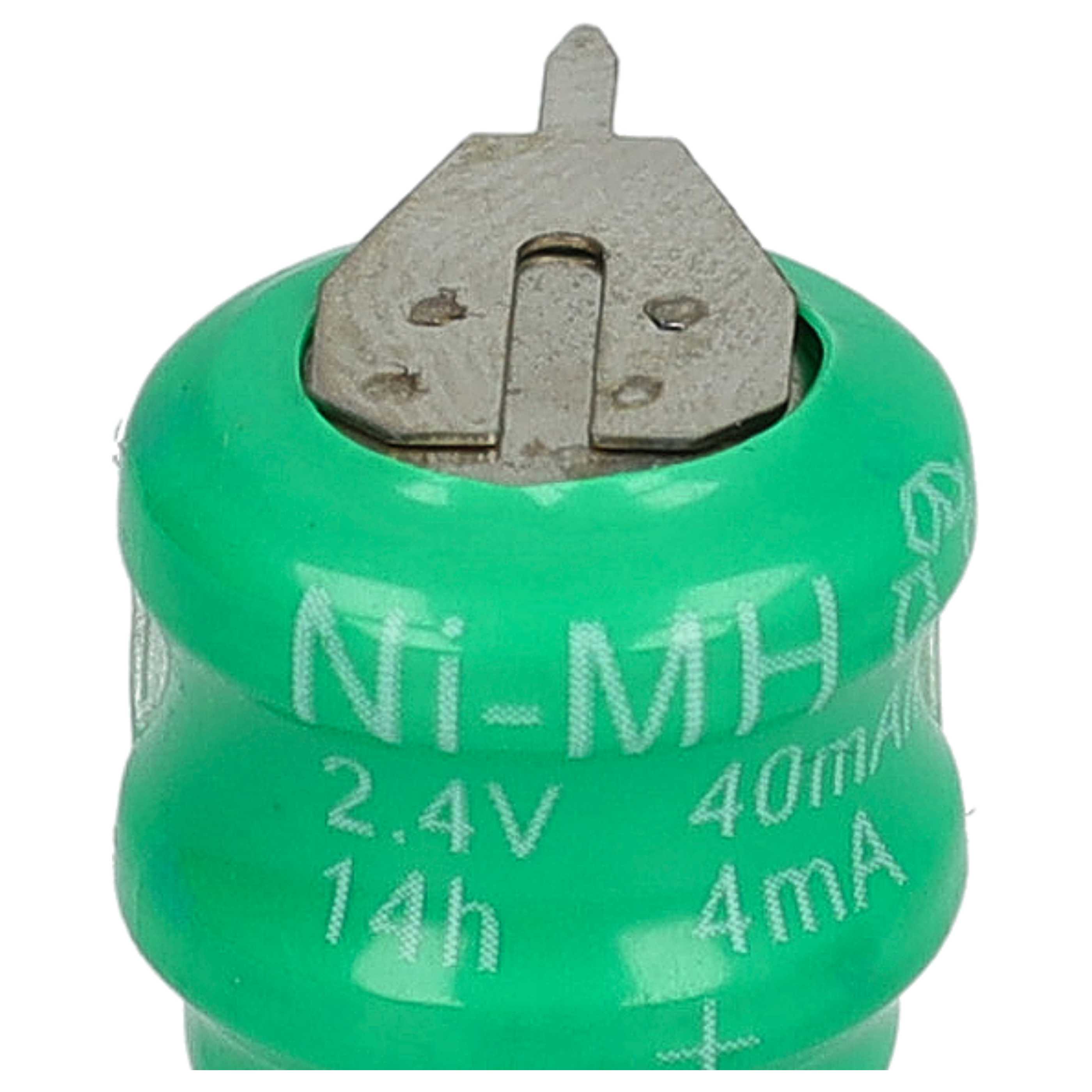 5x Button Cell Battery Type V40H 2 Pins for Model Building Solar Lamps etc. - 40 mAh 2.4 V NiMH