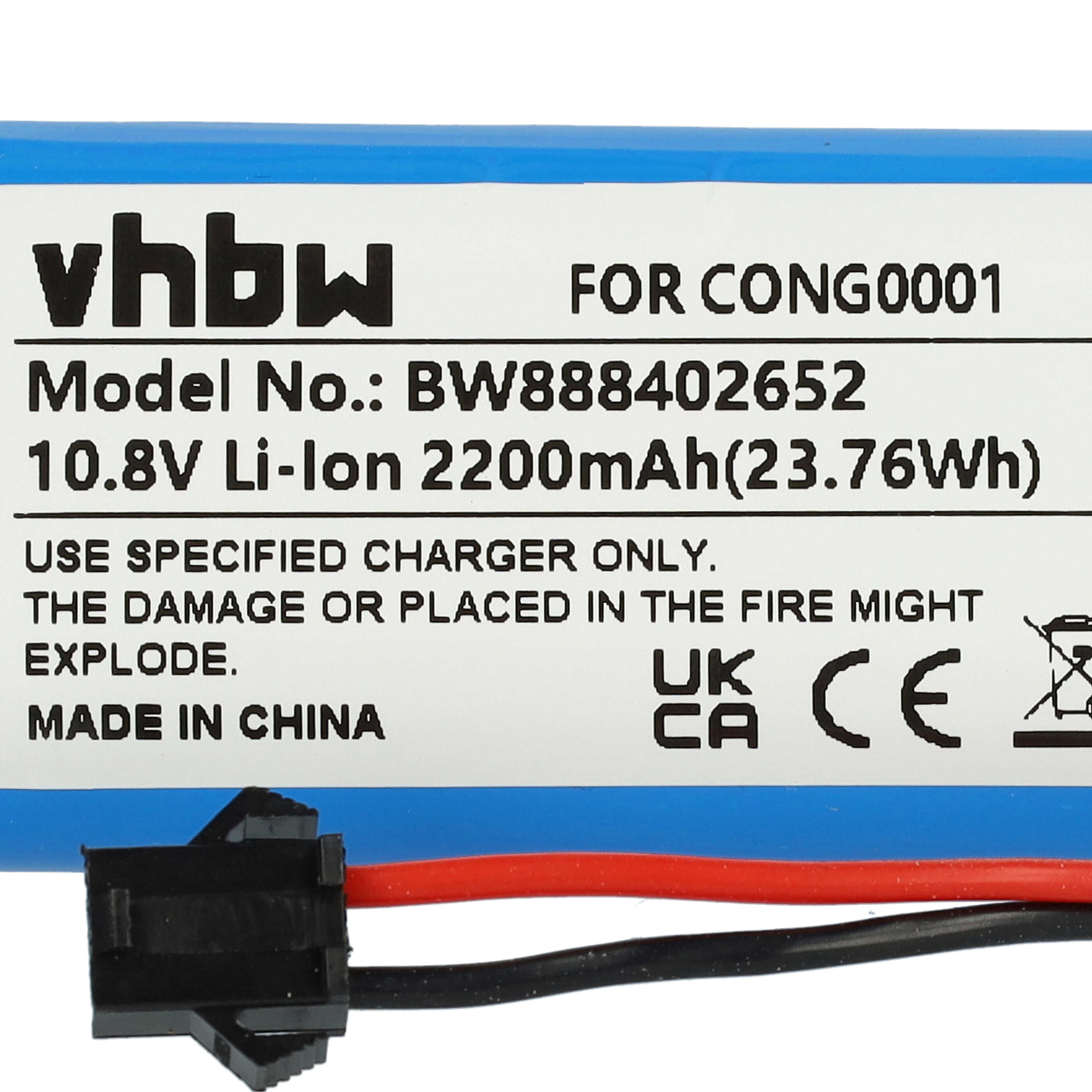 Battery replaces Cecotec CONG0001 for Cecotec 2200mAh, 10.8V, Li-Ion