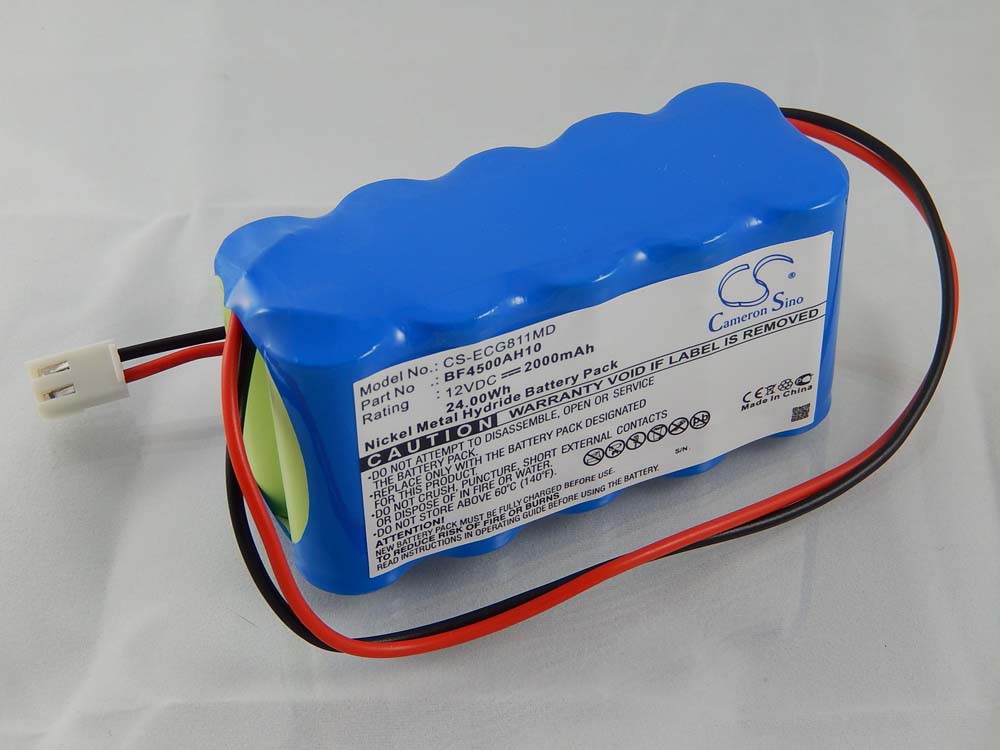 Medical Equipment Battery Replacement for BF4500AH10 - 2000mAh 12V NiMH