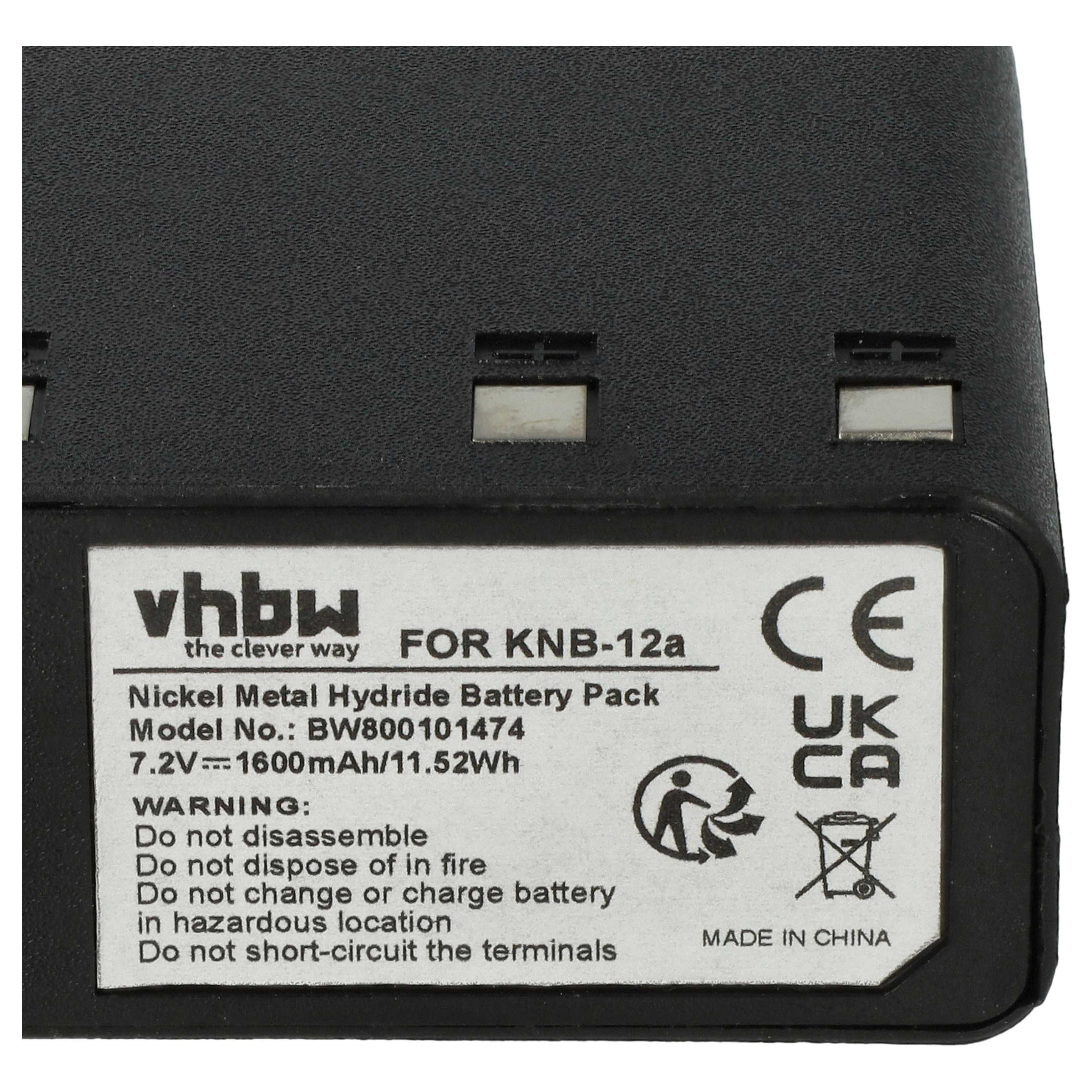 Radio Battery replaces KNB-12a - 1600 mAh 7.2 V NiMH