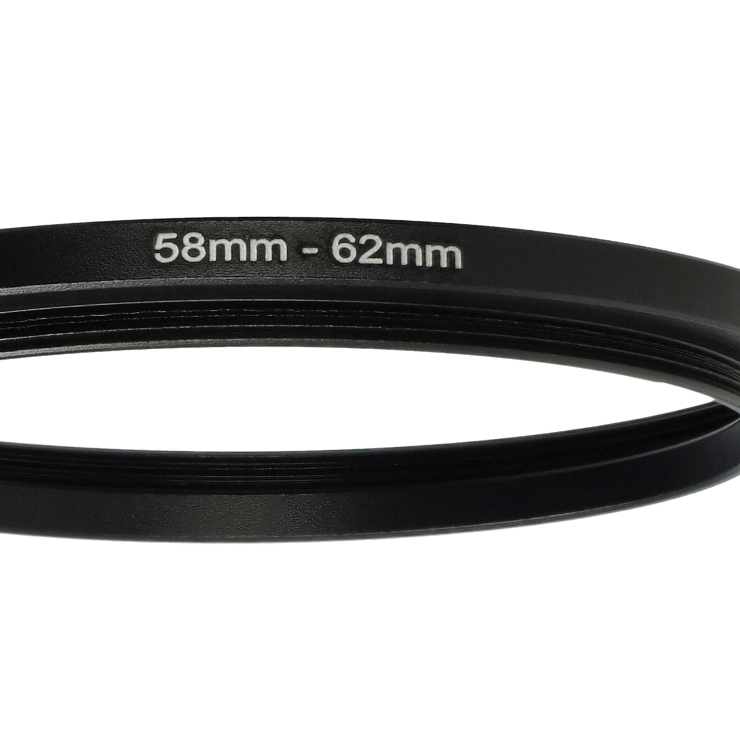 Step-Up-Ring Adapter 58 mm auf 62 mm passend für diverse Kamera-Objektive - Filteradapter