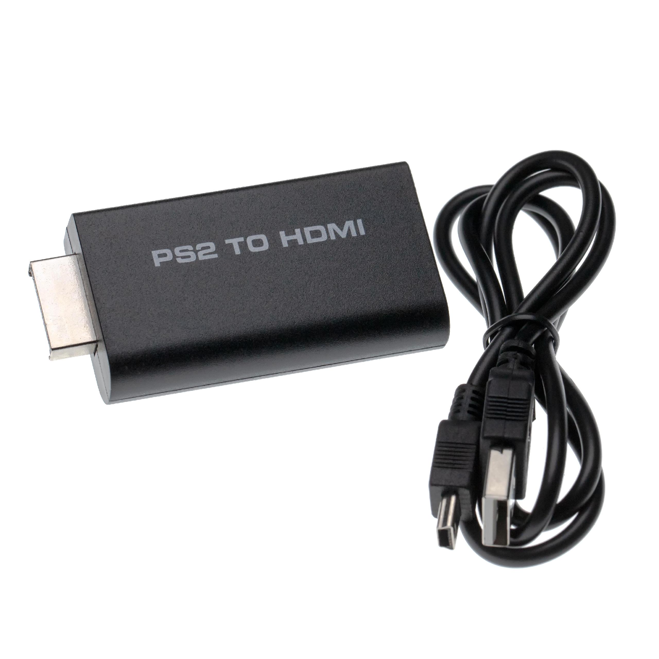 vhbw HDMI Adapter Spielekonsole auf HDMI Monitor / HDTV Konverter + 3,5mm Audiobuchse inkl. USB Kabel - schwar