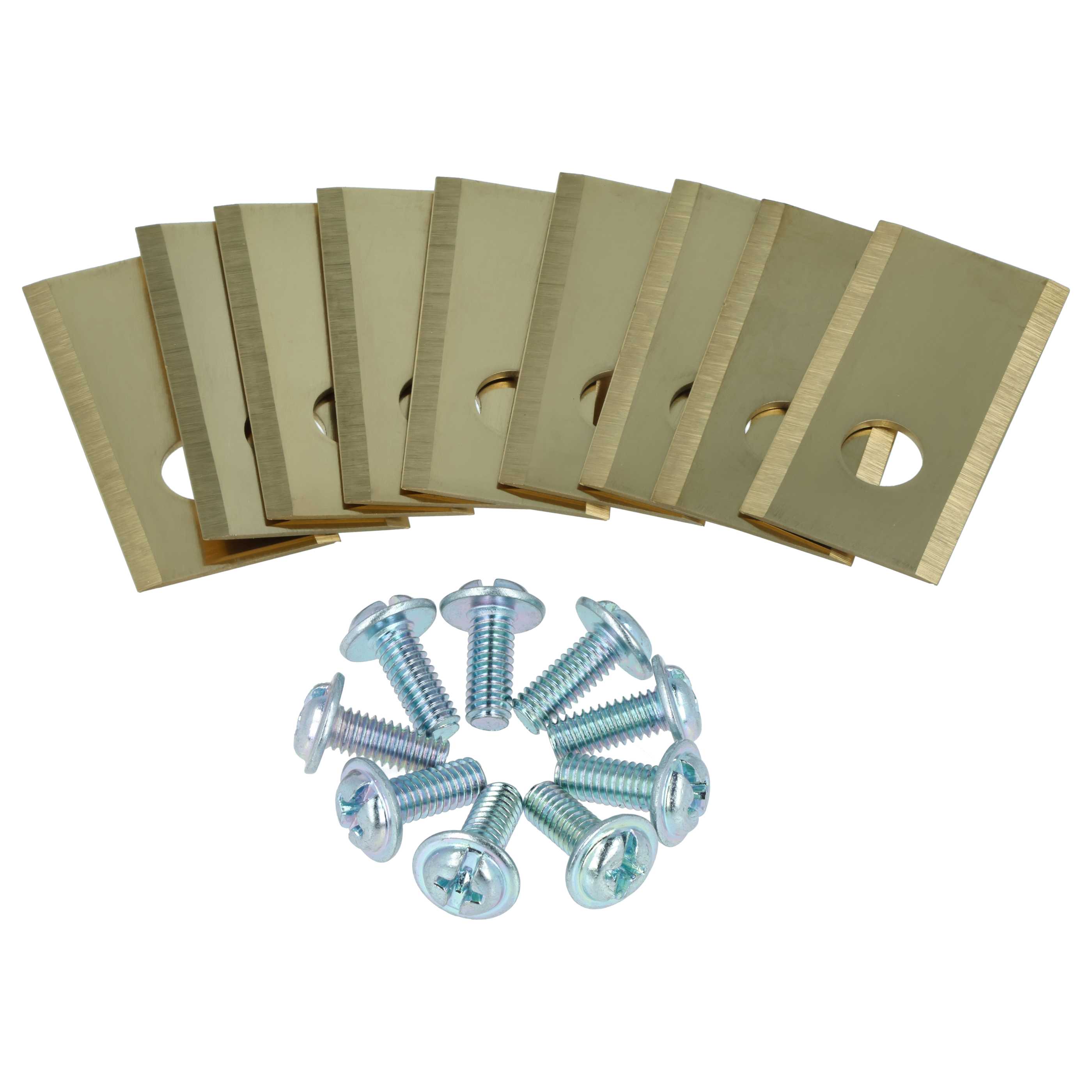 9x Lames pour tondeuse Philips, Scheppach, Worx, Landxcape – Couteaux apatite de titane, Silber Gold