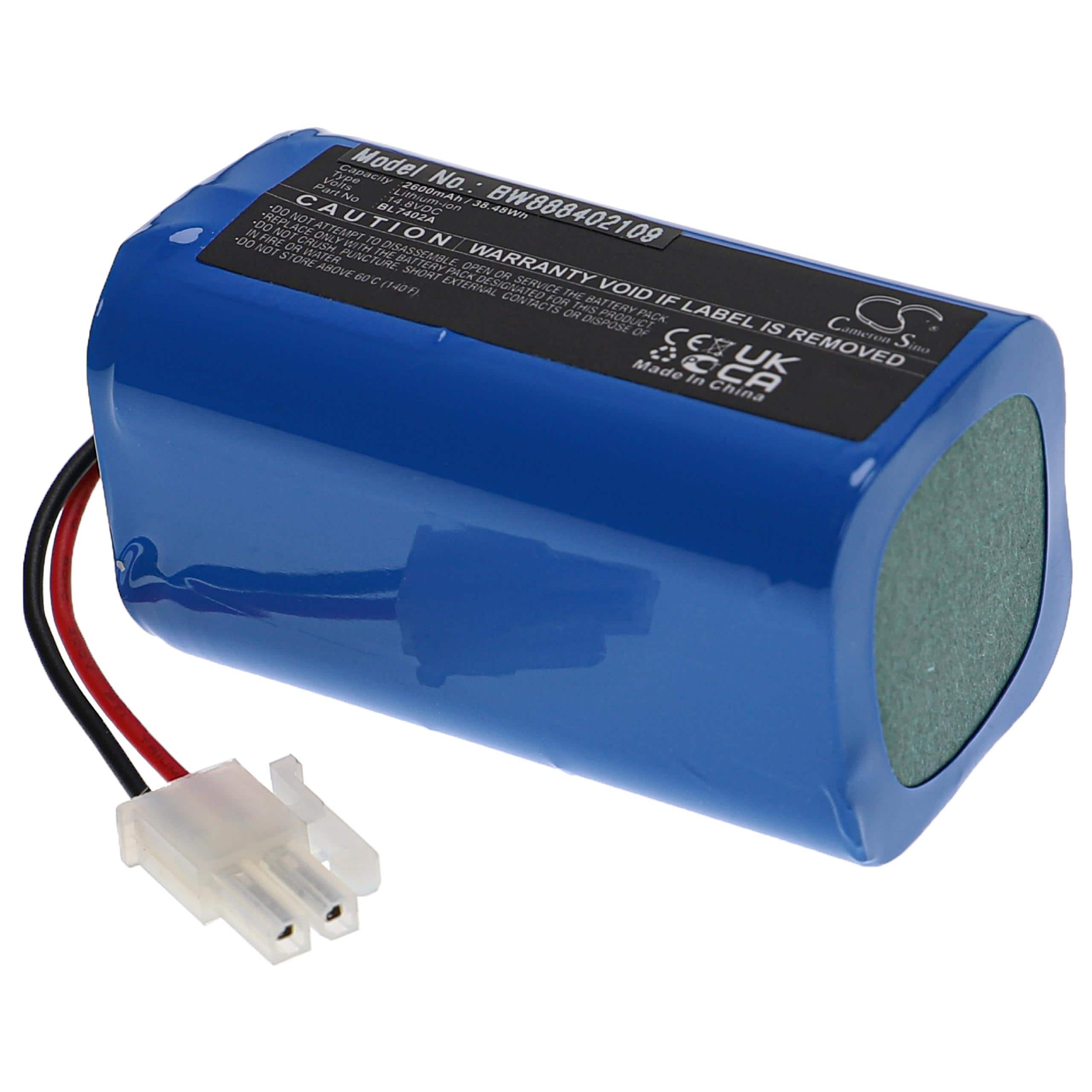 Battery Replacement for Ecovacs UR18650ZT-4S1P-AAF, BL7402A for - 2600mAh, 14.8V, Li-Ion