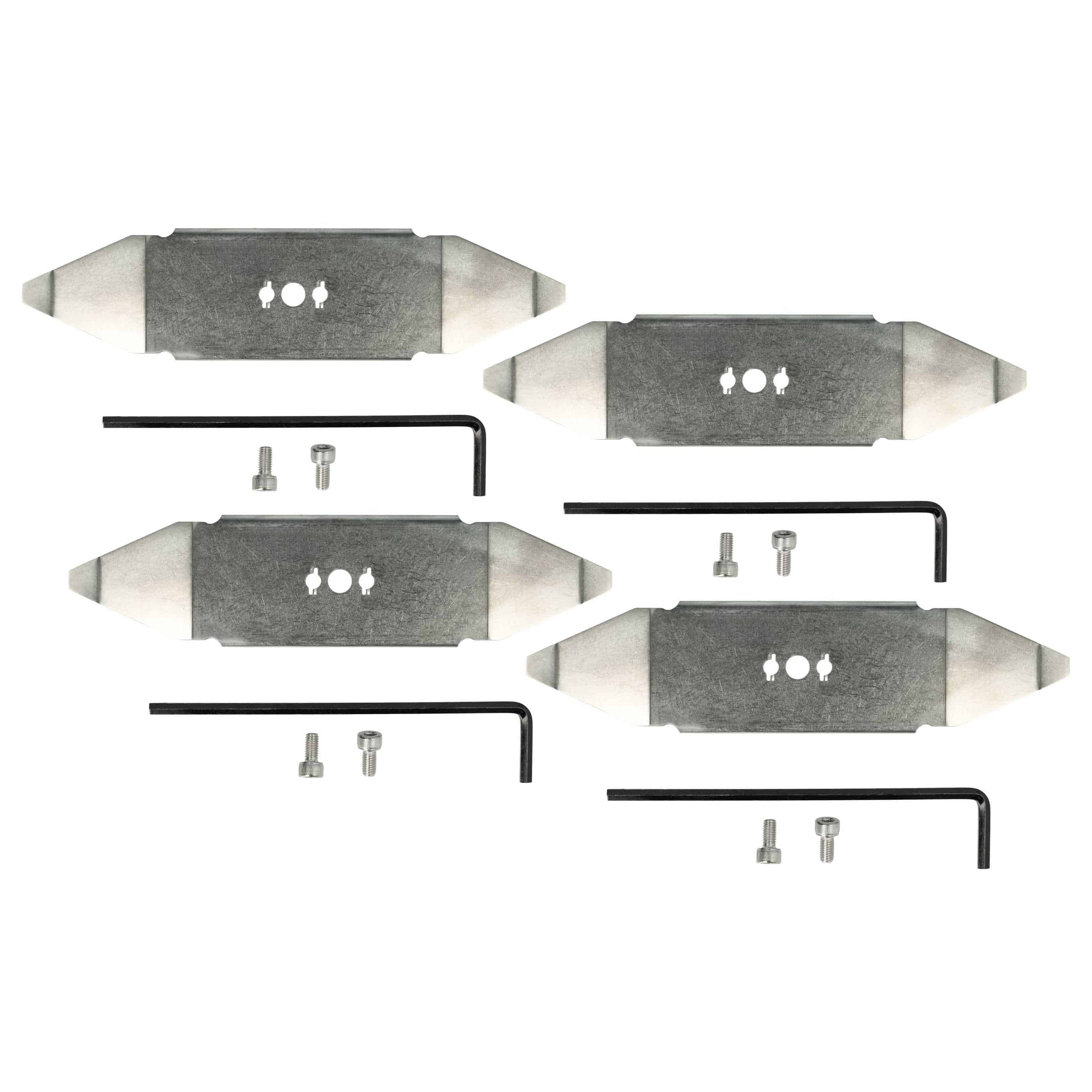 4x Exchange Blade replaces MTD 122-102-619 Cordless Lawnmower etc.stainless steel, Silver