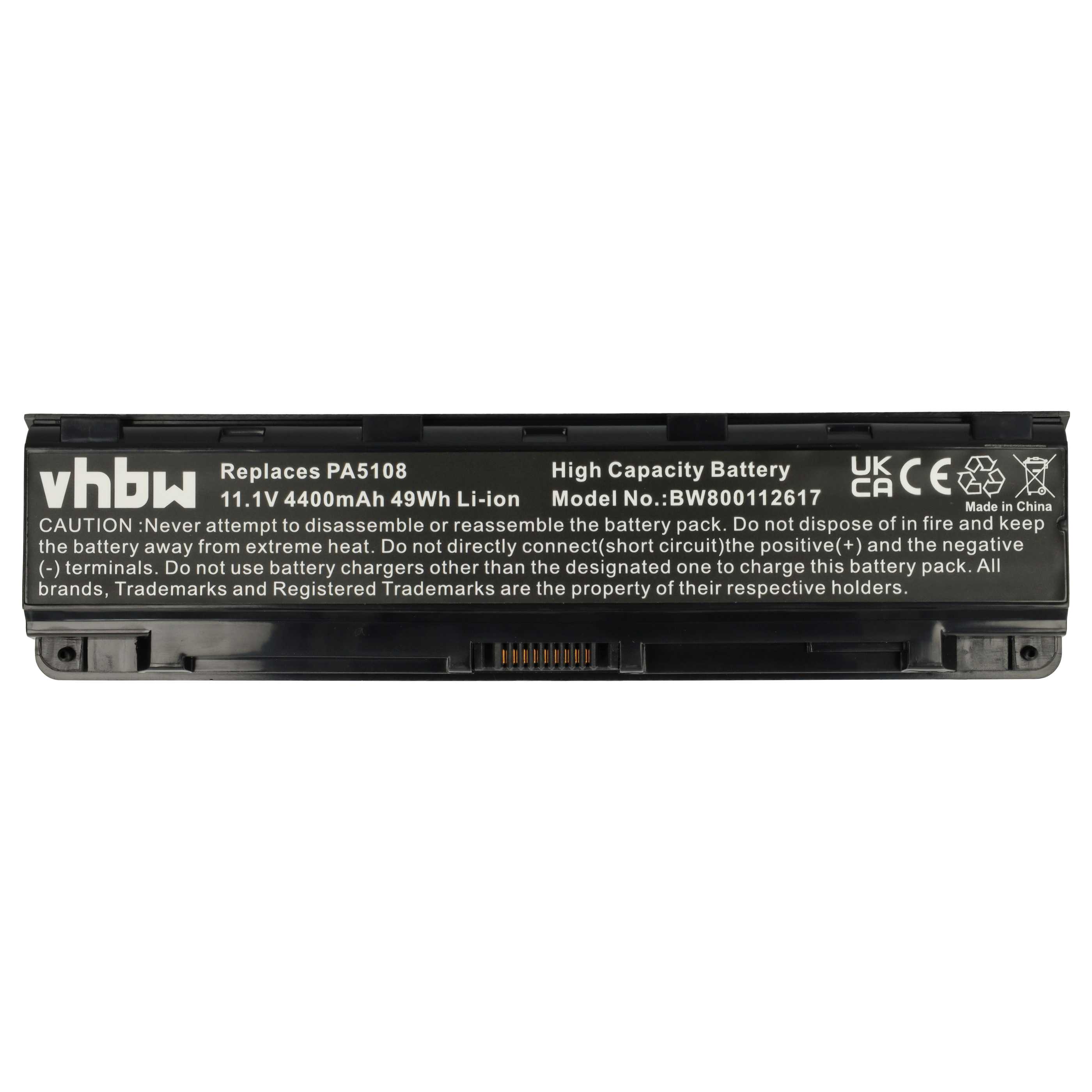 Akumulator do laptopa zamiennik Toshiba PA5109, PA5108, PA5108U-1BRS - 4400 mAh 10,8 V Li-Ion, czarny