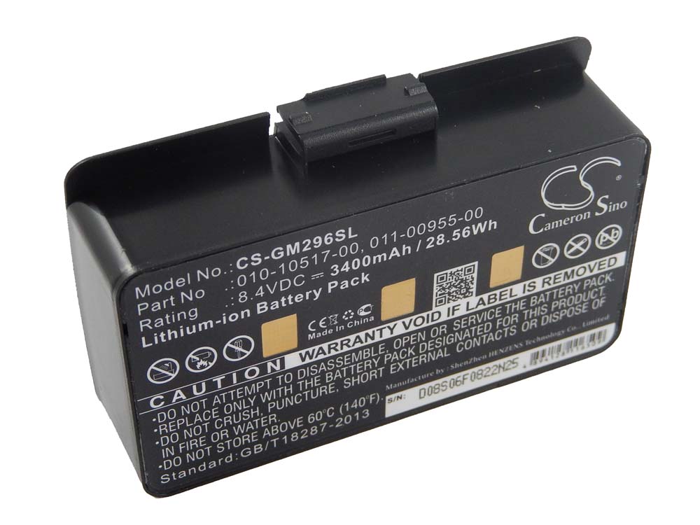 Batería reemplaza Garmin 010-10517-00, 010-10517-01, 01070800001 para GPS Garmin - 3400 mAh 8,4 V Li-Ion