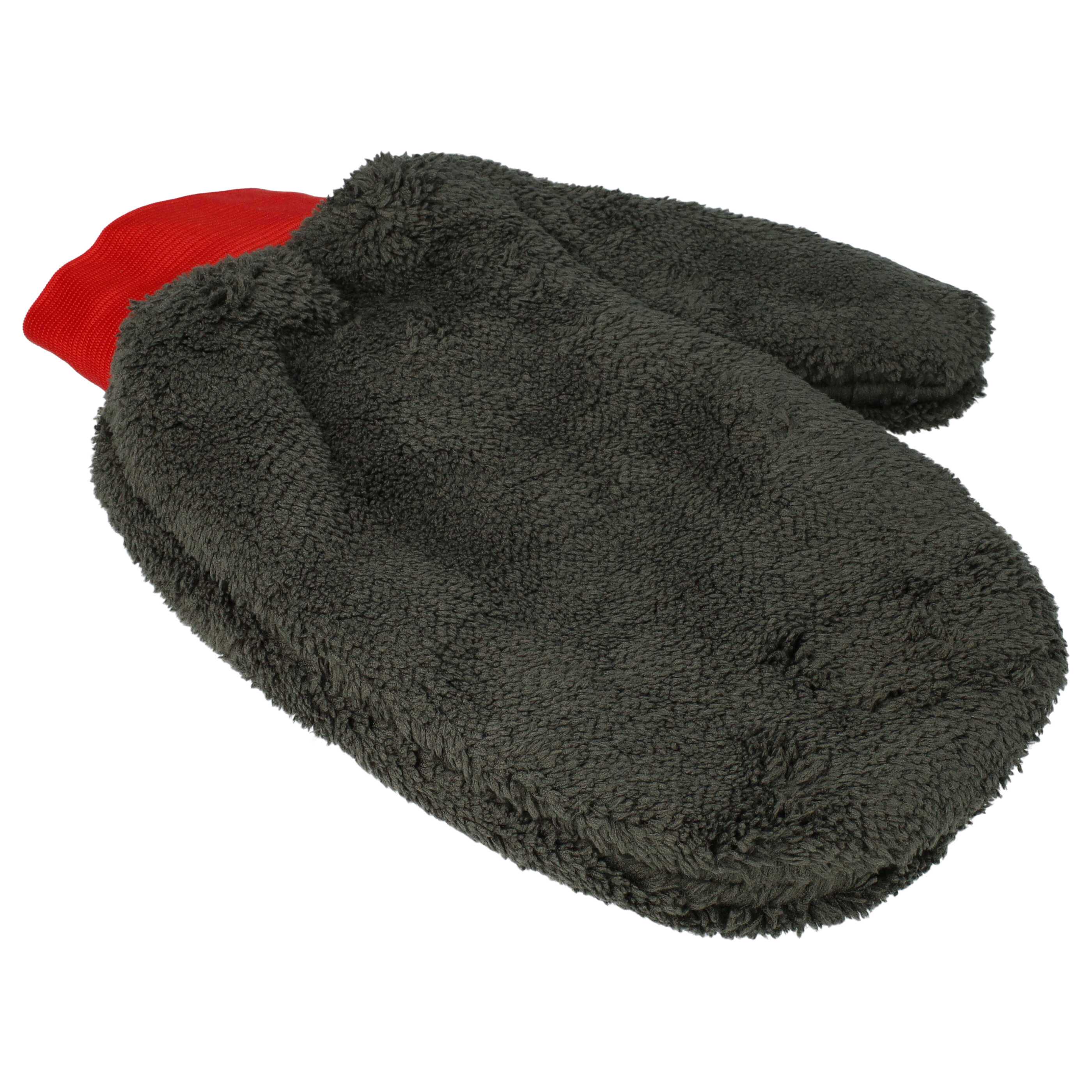 2x Microfibre Wheel Mitt for Car, Motorbike and Bicycle Care - Washing Glove, Red Black
