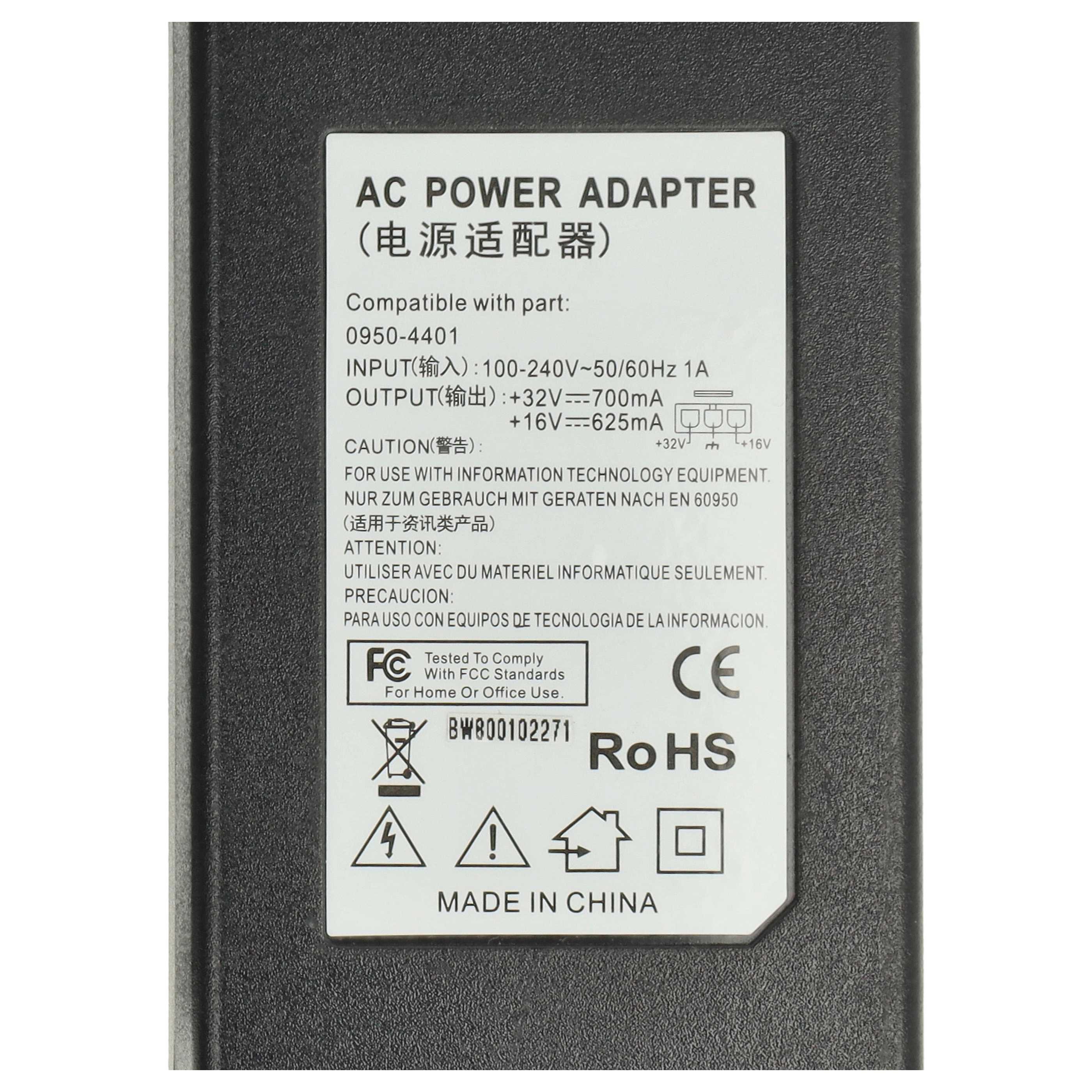 Mains Power Adapter replaces HP 0950-4404, 0950-4401 Printer - 16.5 cm