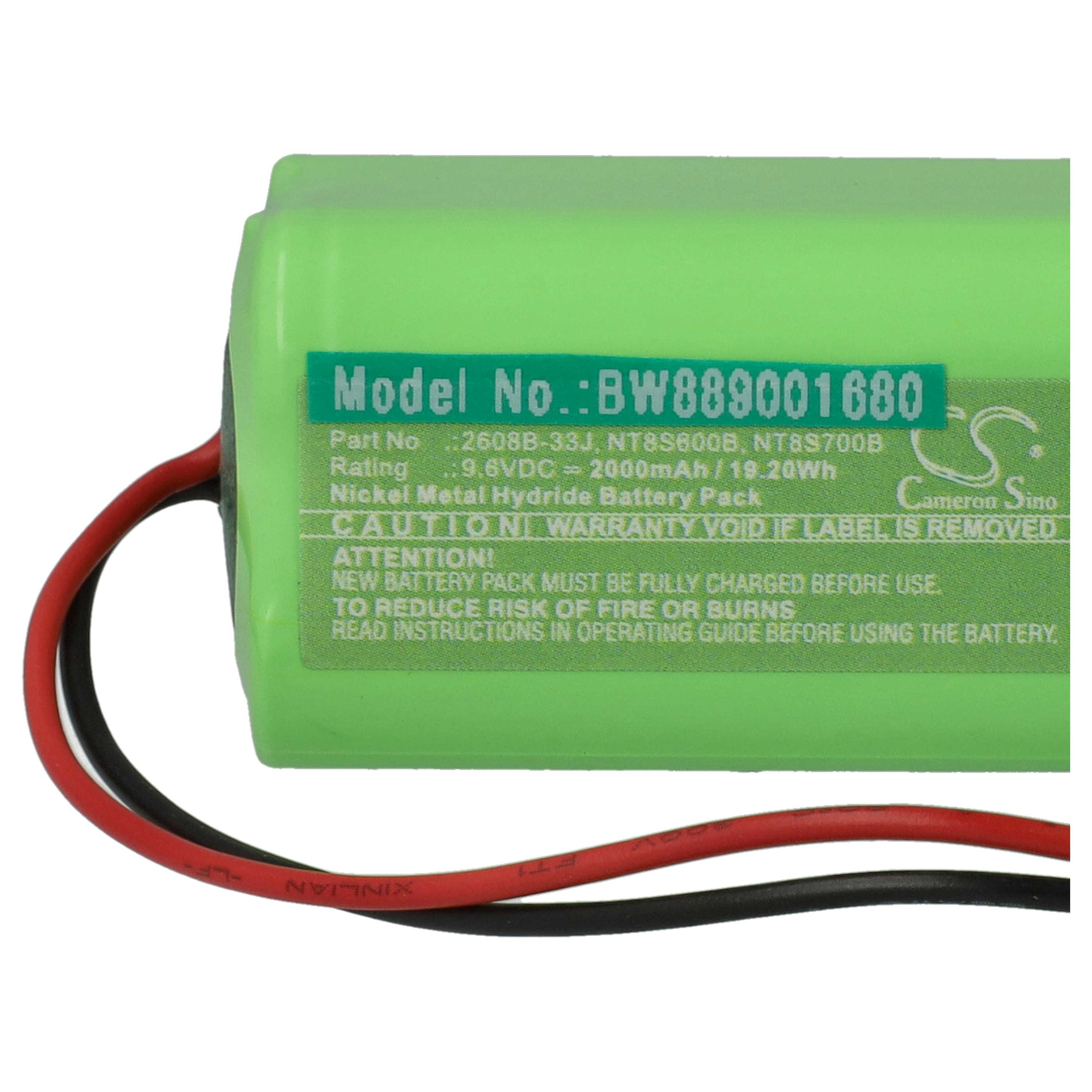 Remote Control 2x Battery replaces Futaba NT8S700B, NT8S600B, 2608B-33J - 2000 mAh 9.6 V NiMH