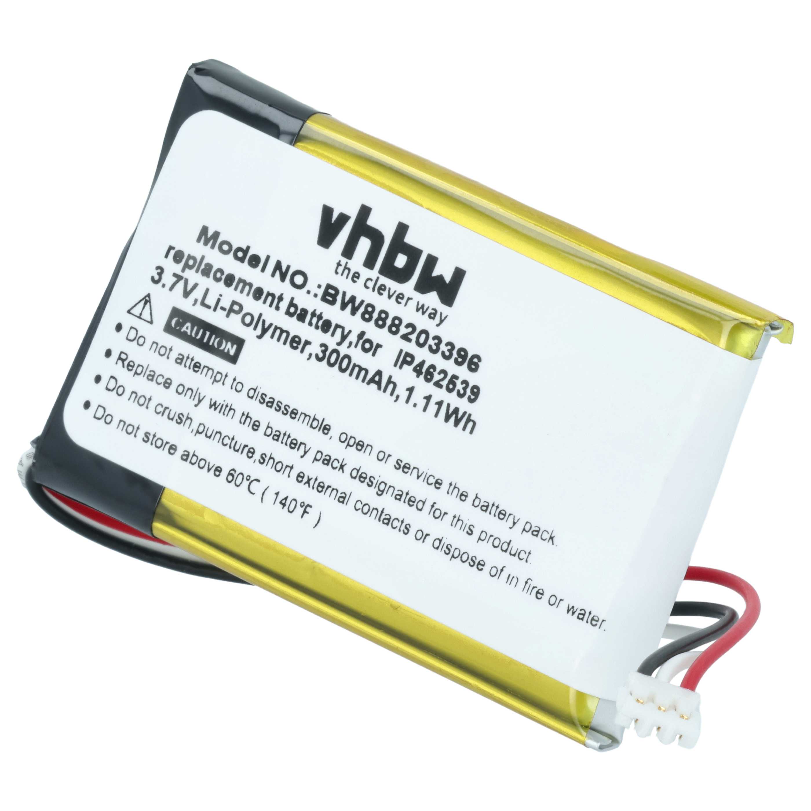 Medical Equipment Battery replaces Phonak IP462539 - 300 mAh 3.7 V Li-polymer