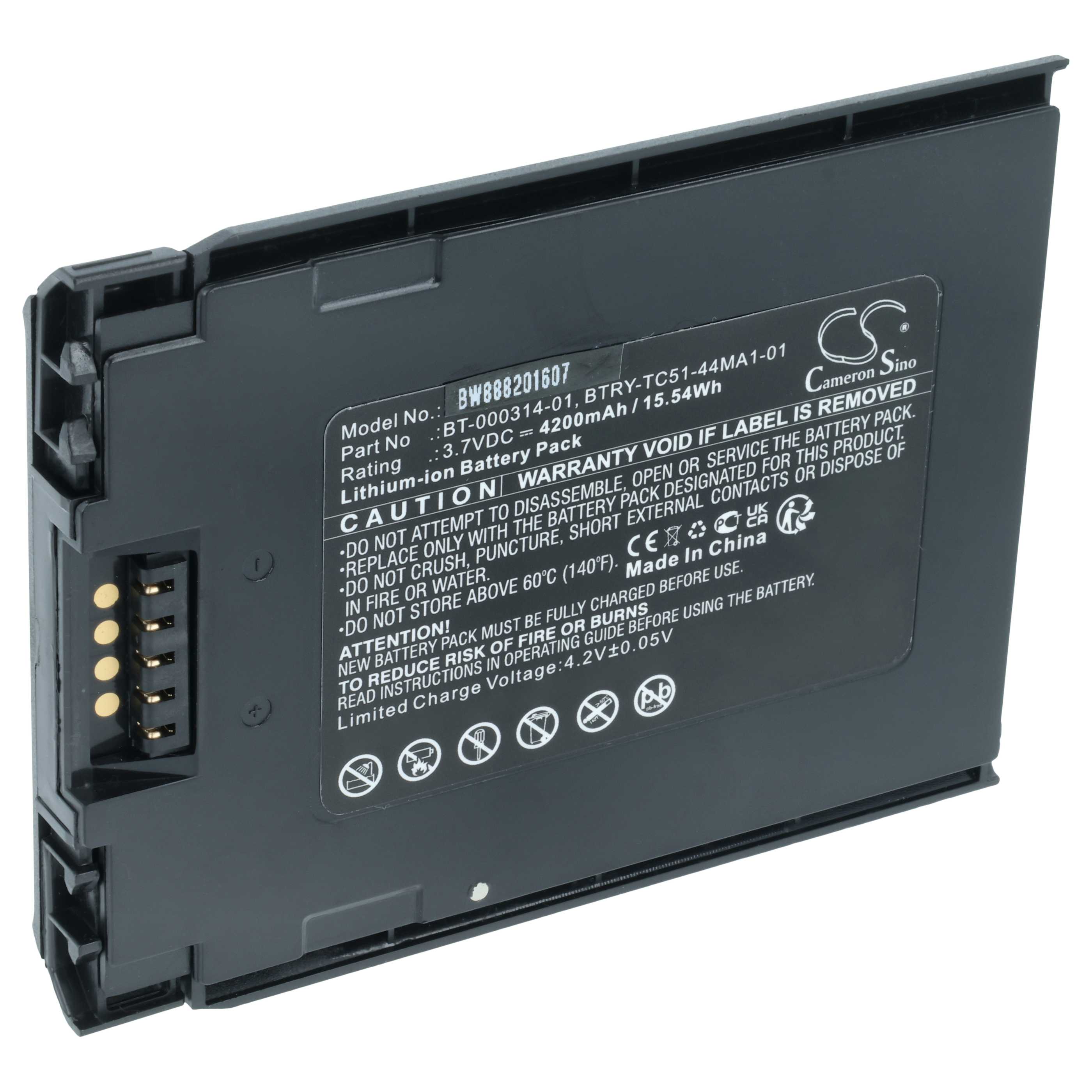 Batteria per computer portatile scanner sostituisce Zebra BT-000314-01, BT-000314A - 4200mAh 3,7V Li-Ion