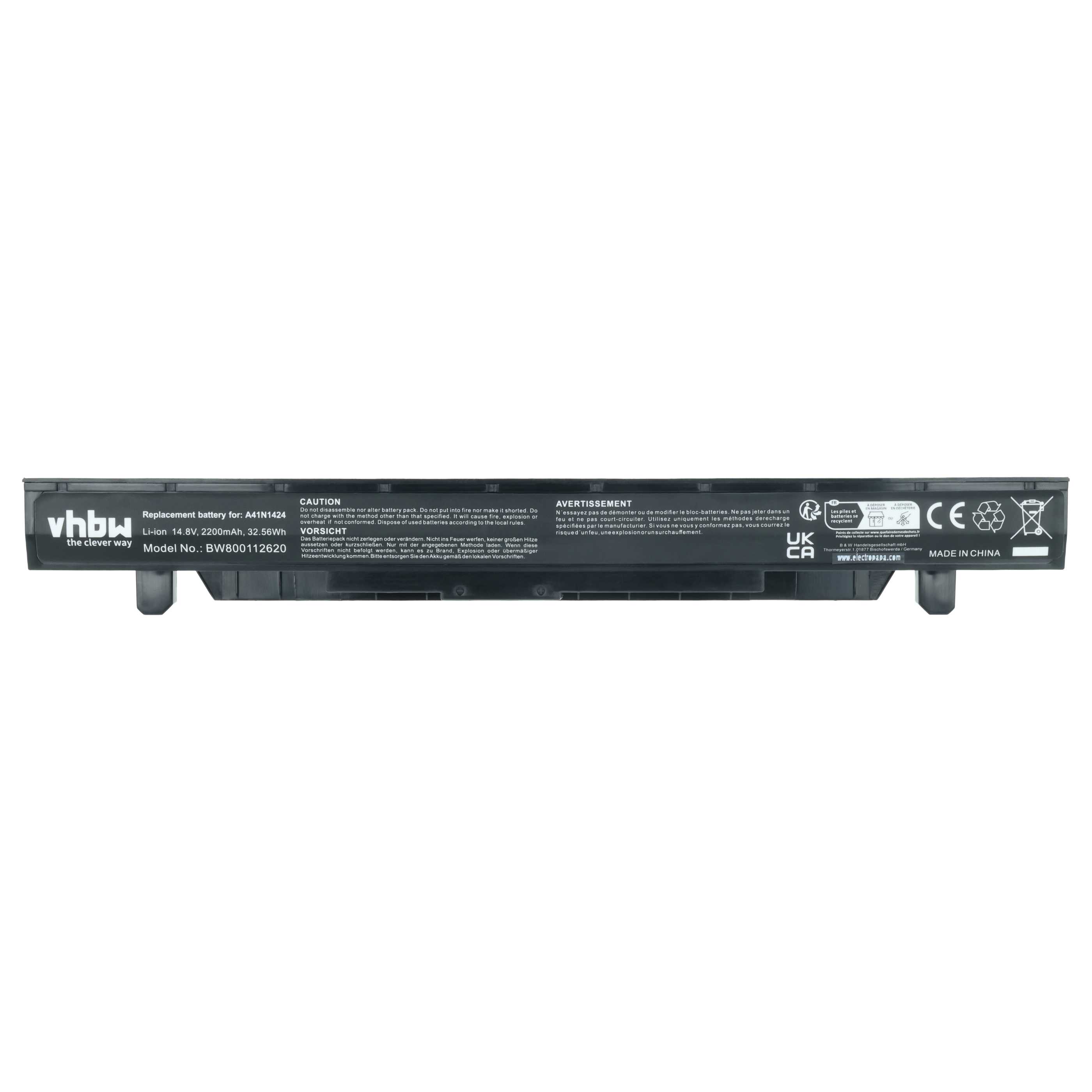 Akumulator do laptopa zamiennik Asus A41N1424 - 2200 mAh 14,8 V Li-Ion, czarny