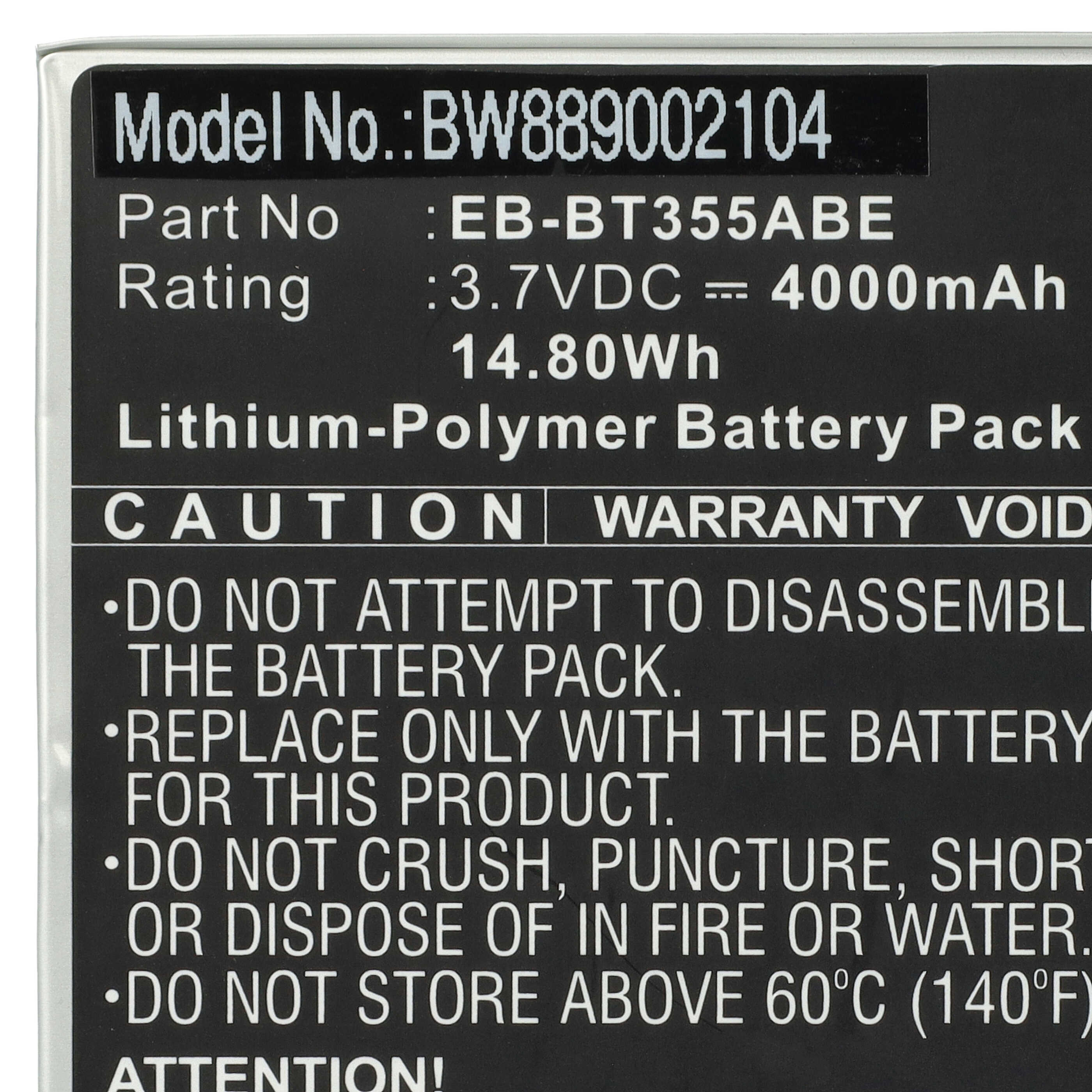 Tablet-Akku als Ersatz für Samsung EB-BT355ABE - 4000mAh 3,7V Li-Polymer