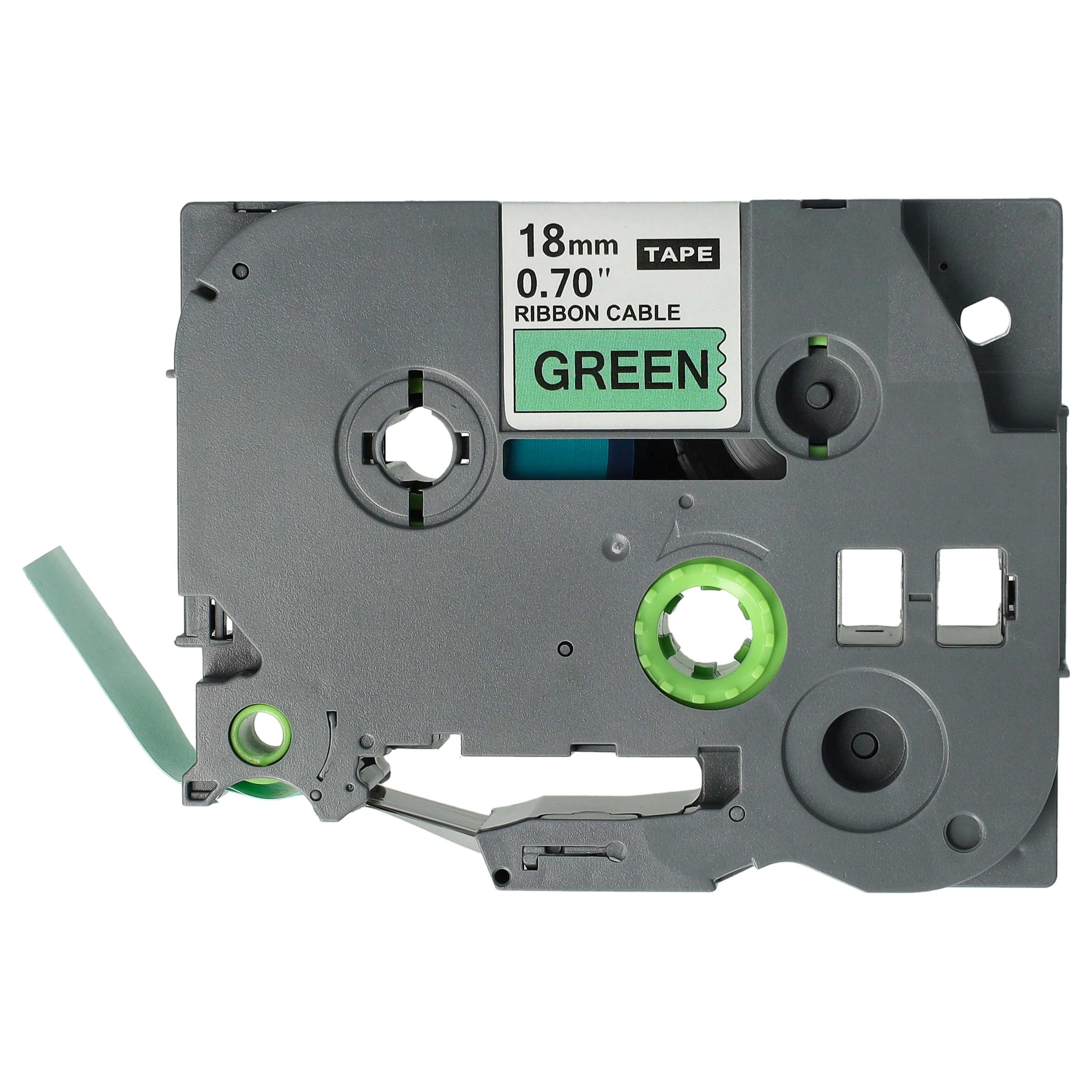 Cassetta nastro sostituisce Brother TZeFX741 per etichettatrice Brother 18mm nero su verde, flessibile