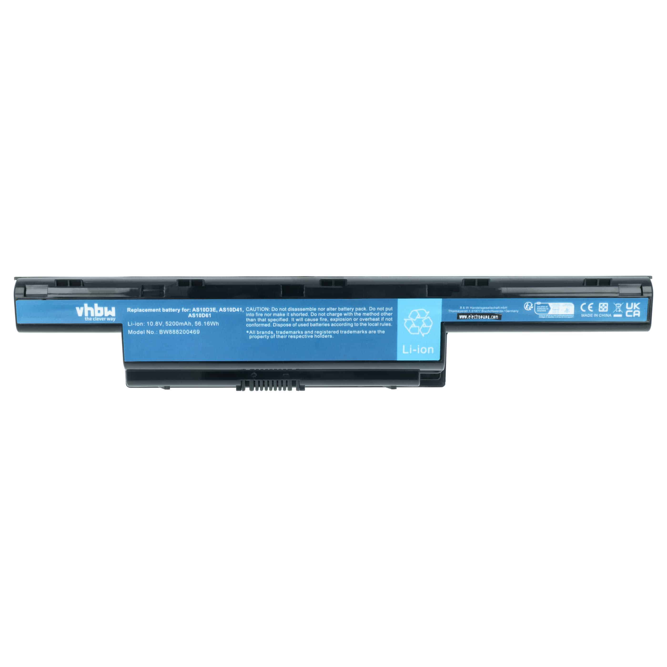 Akumulator do laptopa zamiennik Acer 31CR19/65-2, 31CR19/66-2, 31CR19/652 - 5200 mAh 10,8 V LiPo, czarny