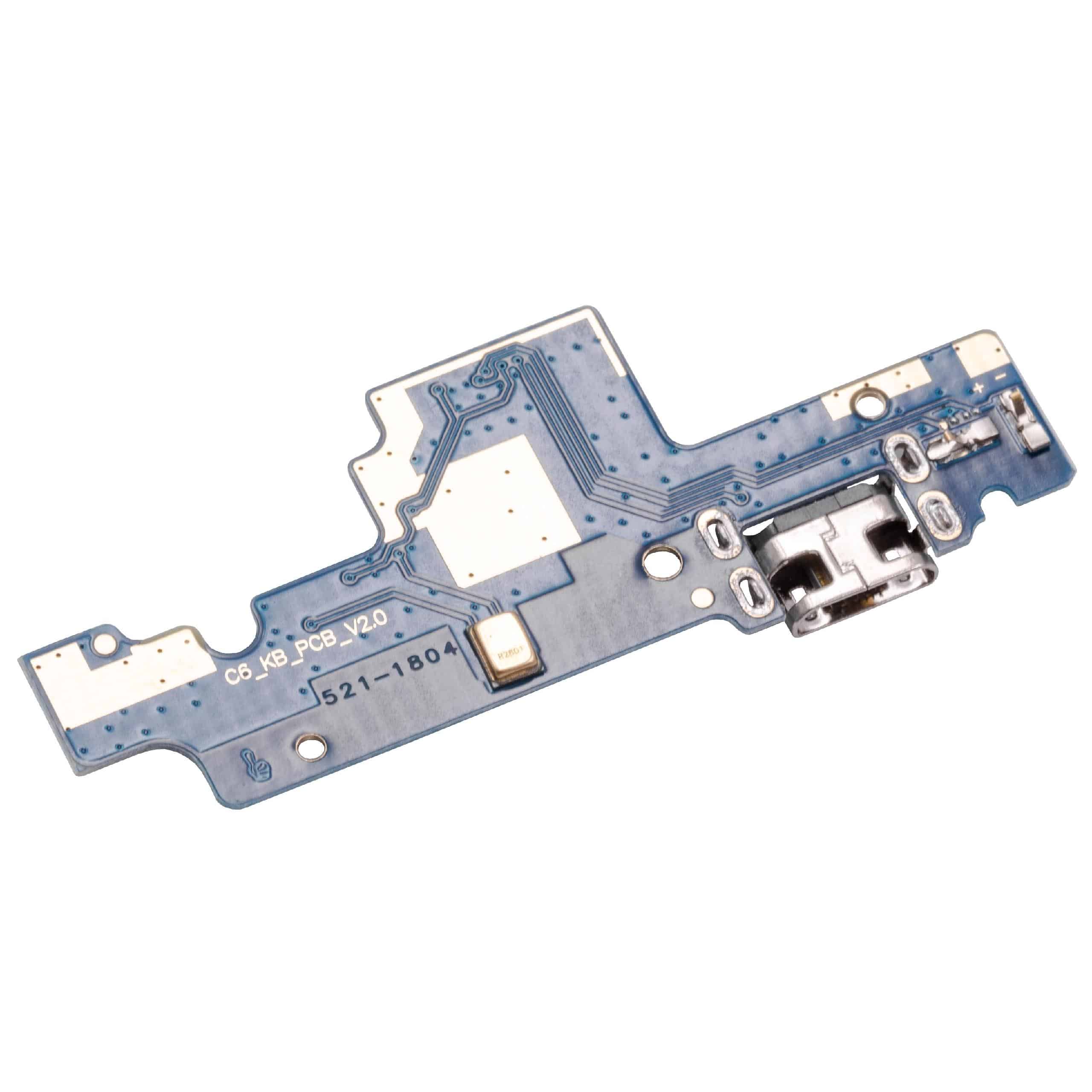 vhbw Ersatz Micro-USB-Ladebuchse mit Mikrofon Ersatz für Xiaomi C6_KB_PCB_V2.0 für Smartphone Silber