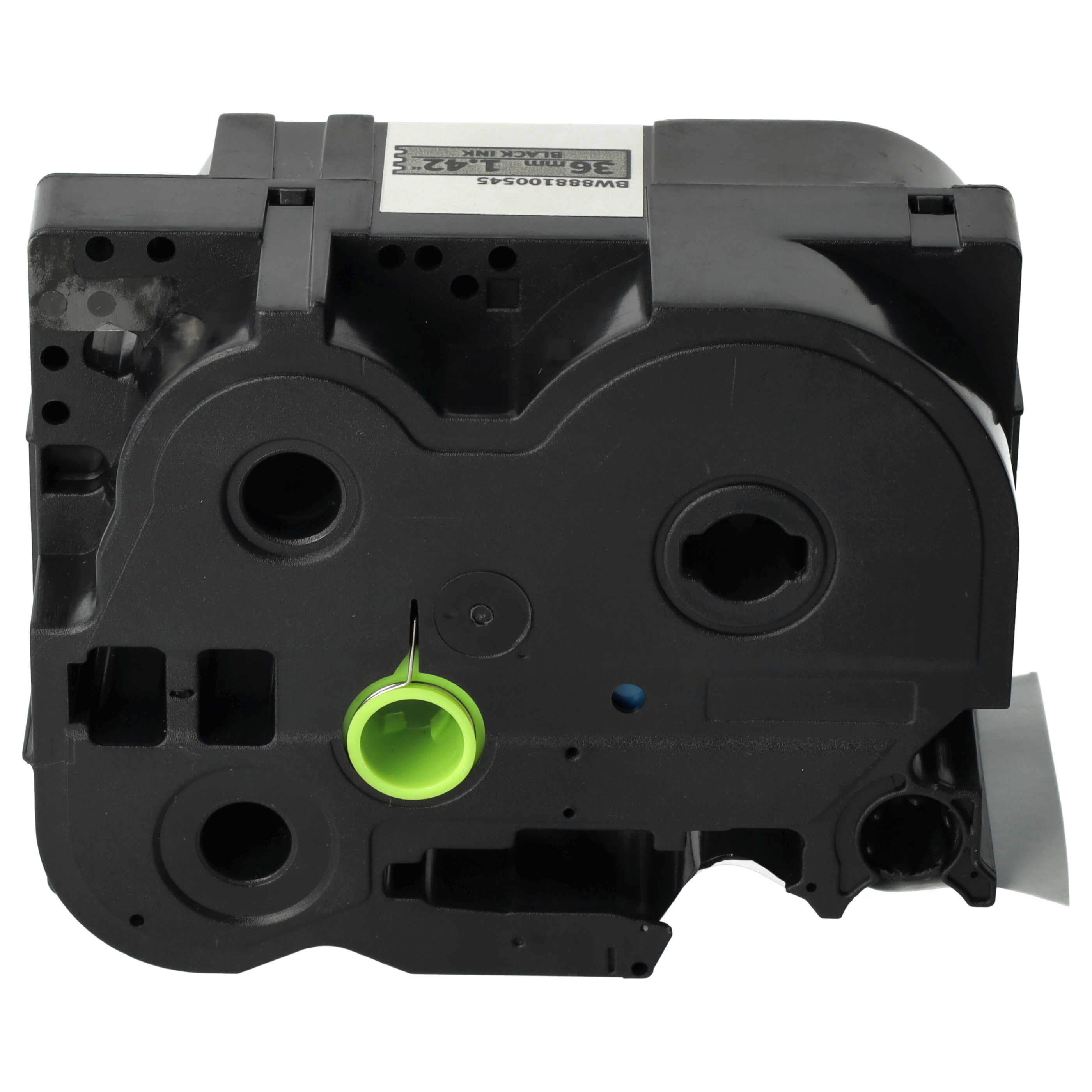 Label Tape replaces Brother AHe-M961, HGE-M961, HGEM961 - 36 mm Black to Matt-Silver