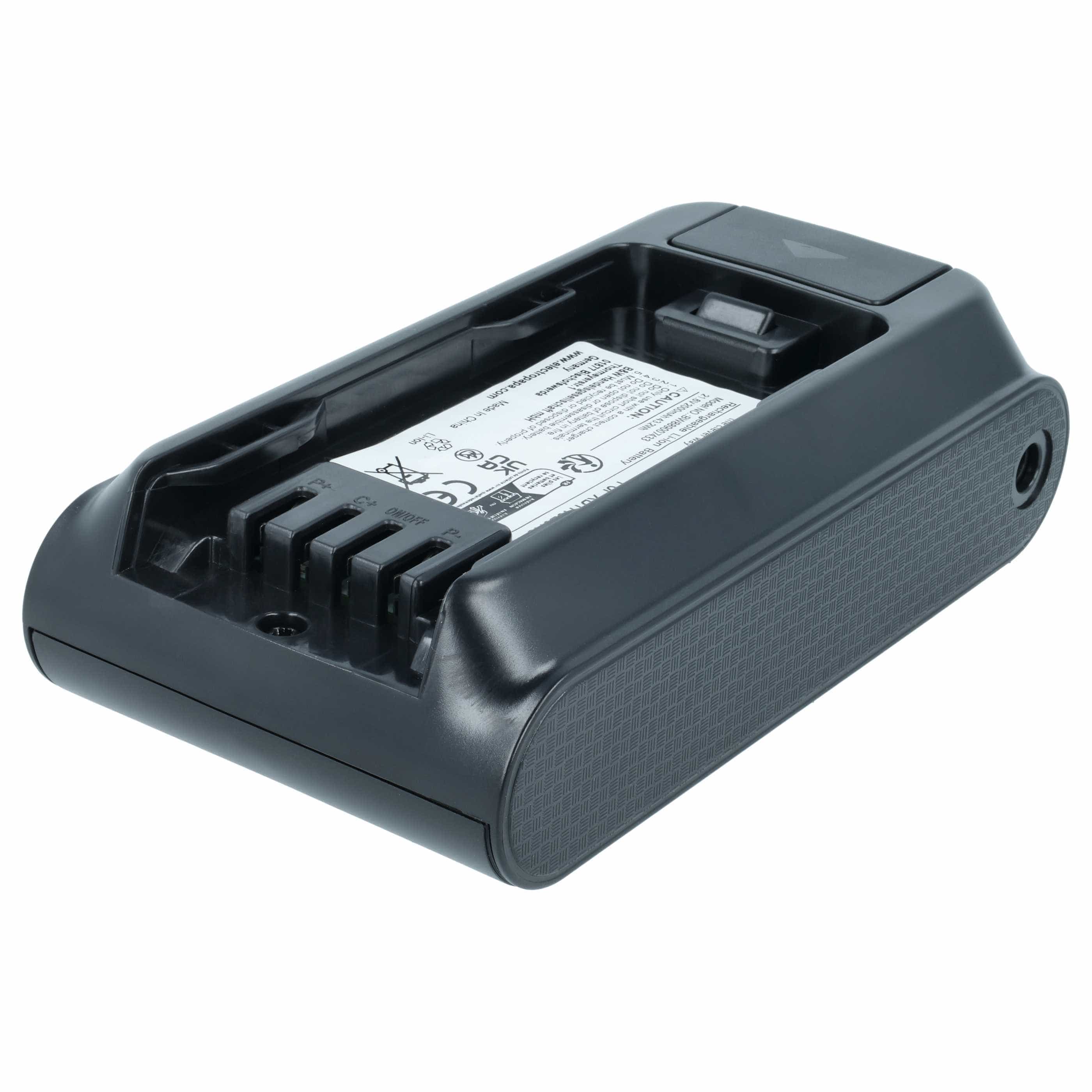 Battery replaces Shark XBTR625KSLN, XBTR625KSLEU, XBTR625KDC, XBTR625 for Shark 2000mAh, 21.6V, Li-Ion