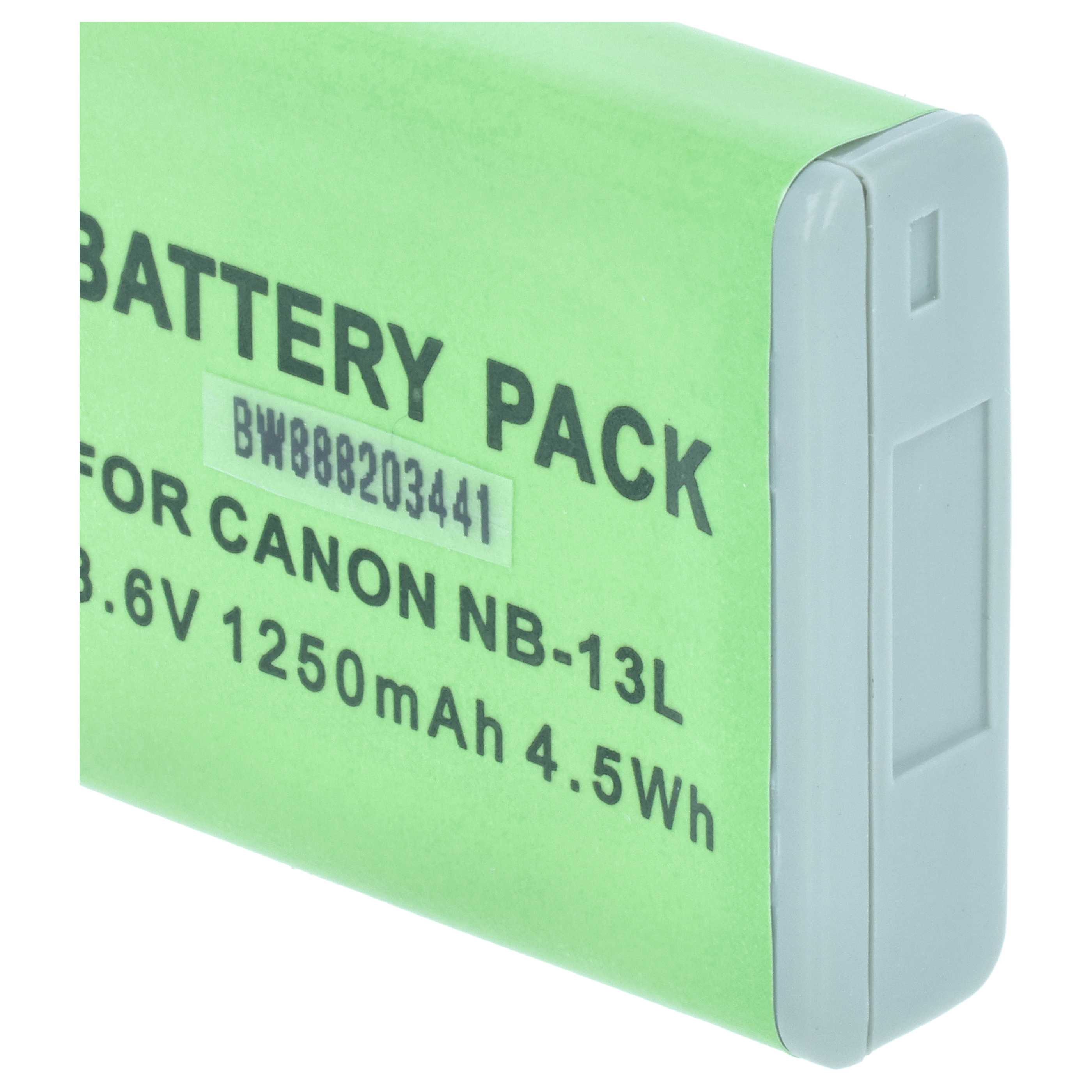 Battery replaces Canon NB-13L - 1250mAh, 3.7V, Li-Ion