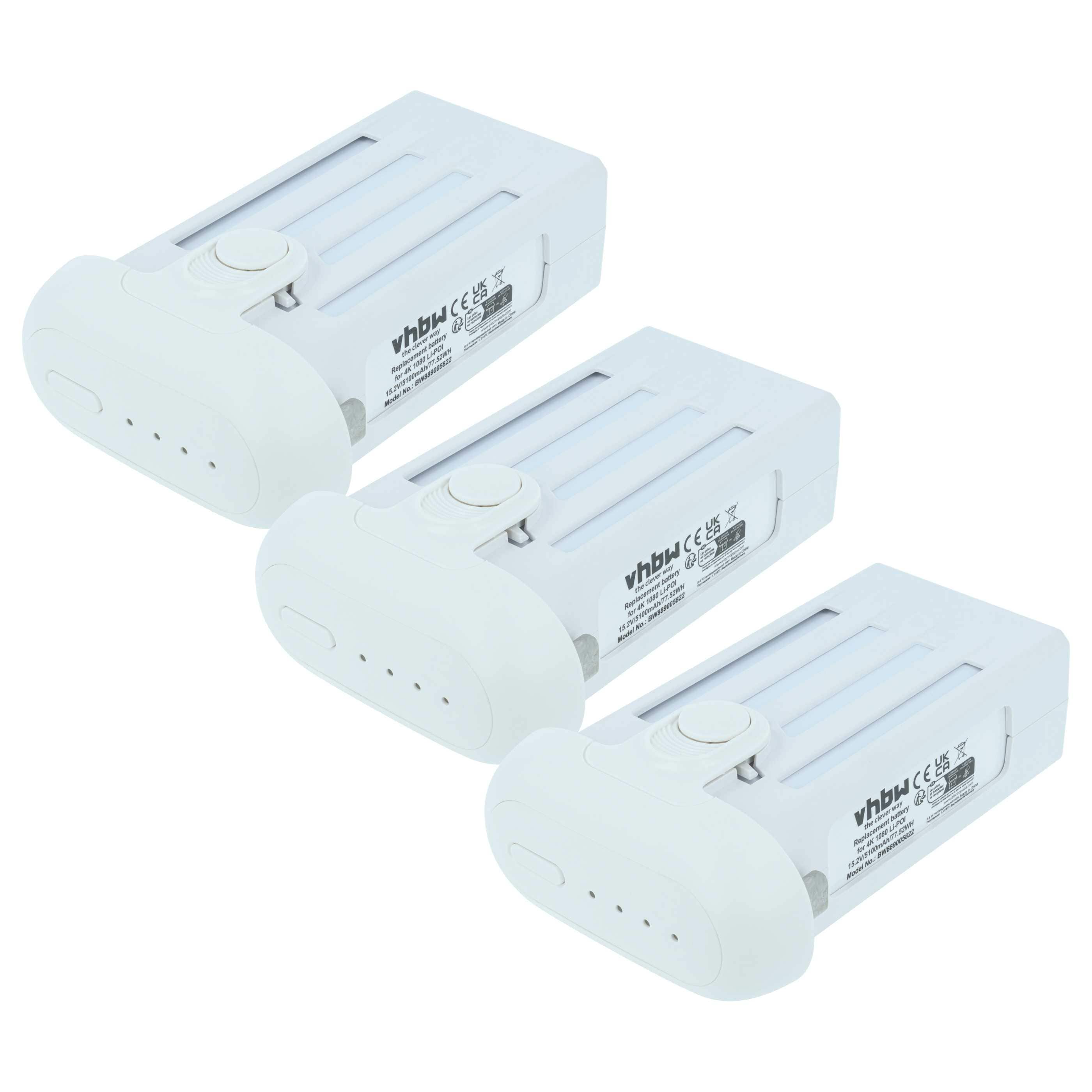 3x Batteries pour drone Xiaomi 4K Version 1080- 5100mAh 15,2V Li-polymère