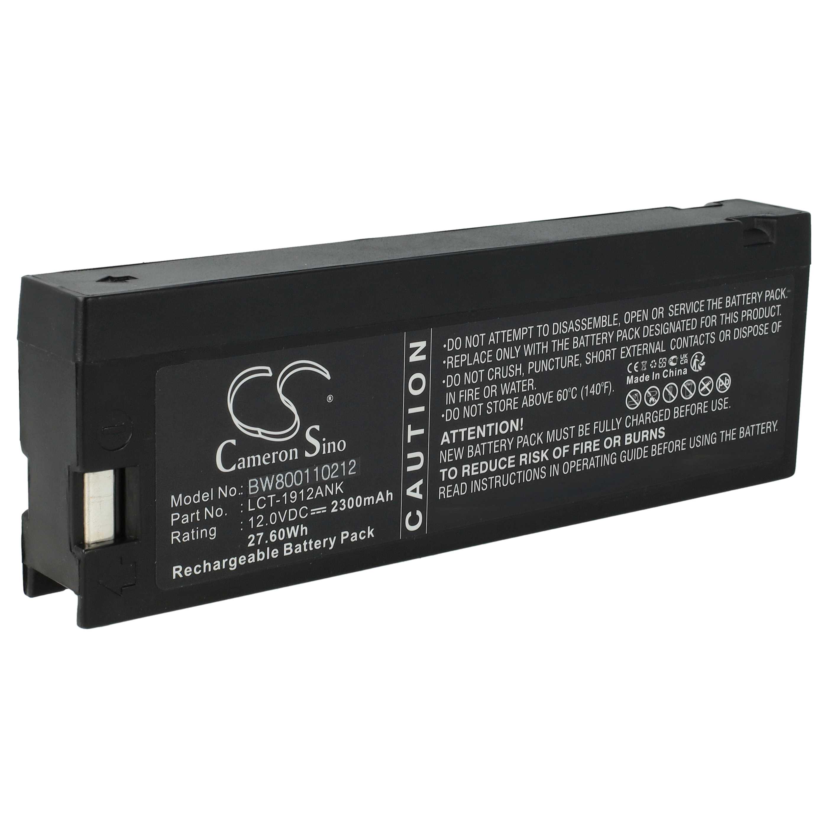 Akku als Ersatz für Nihon Kohden LCT-1912ANK - 2300mAh 12V AGM