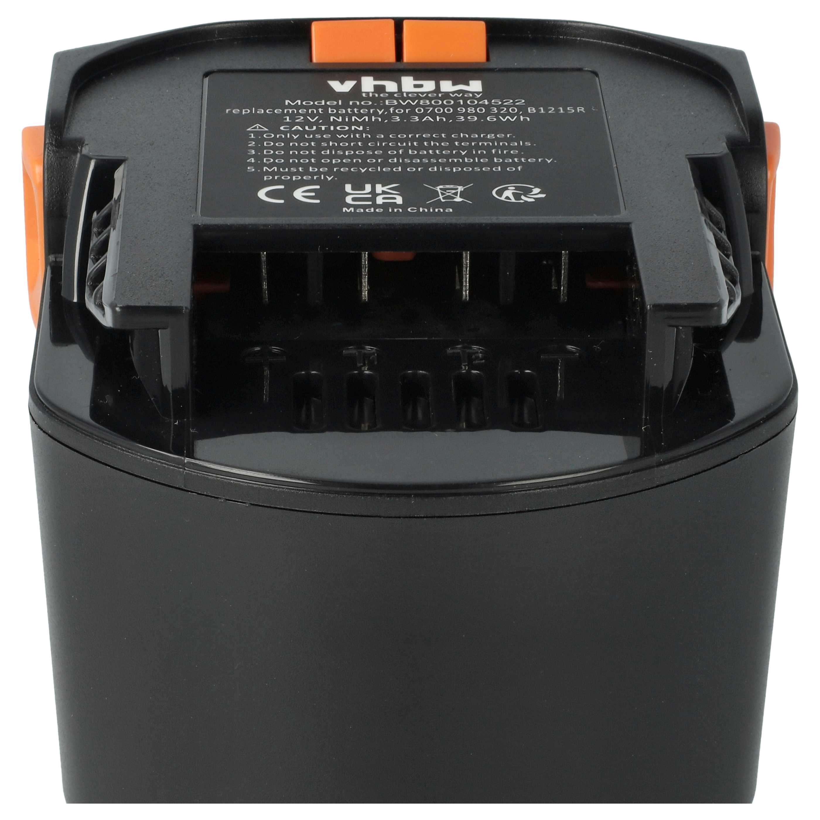 Batterie (2 pcs.) remplace AEG 0700 980 320, M1230R, B1220R, B1215R outil électrique AEG - 3,3Ah 12V NiMH