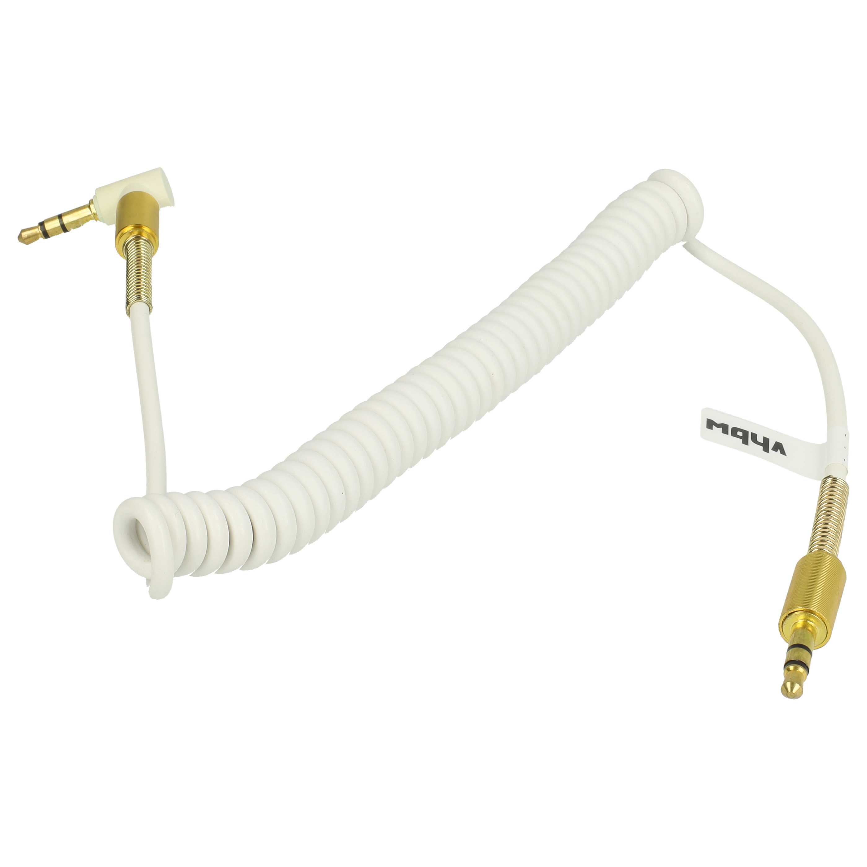 Audio Adapterkabel für diverse Geräte - Von 3,5 mm auf 3,5 mm Klinkenstecker, gewinkelt, gold, weiß