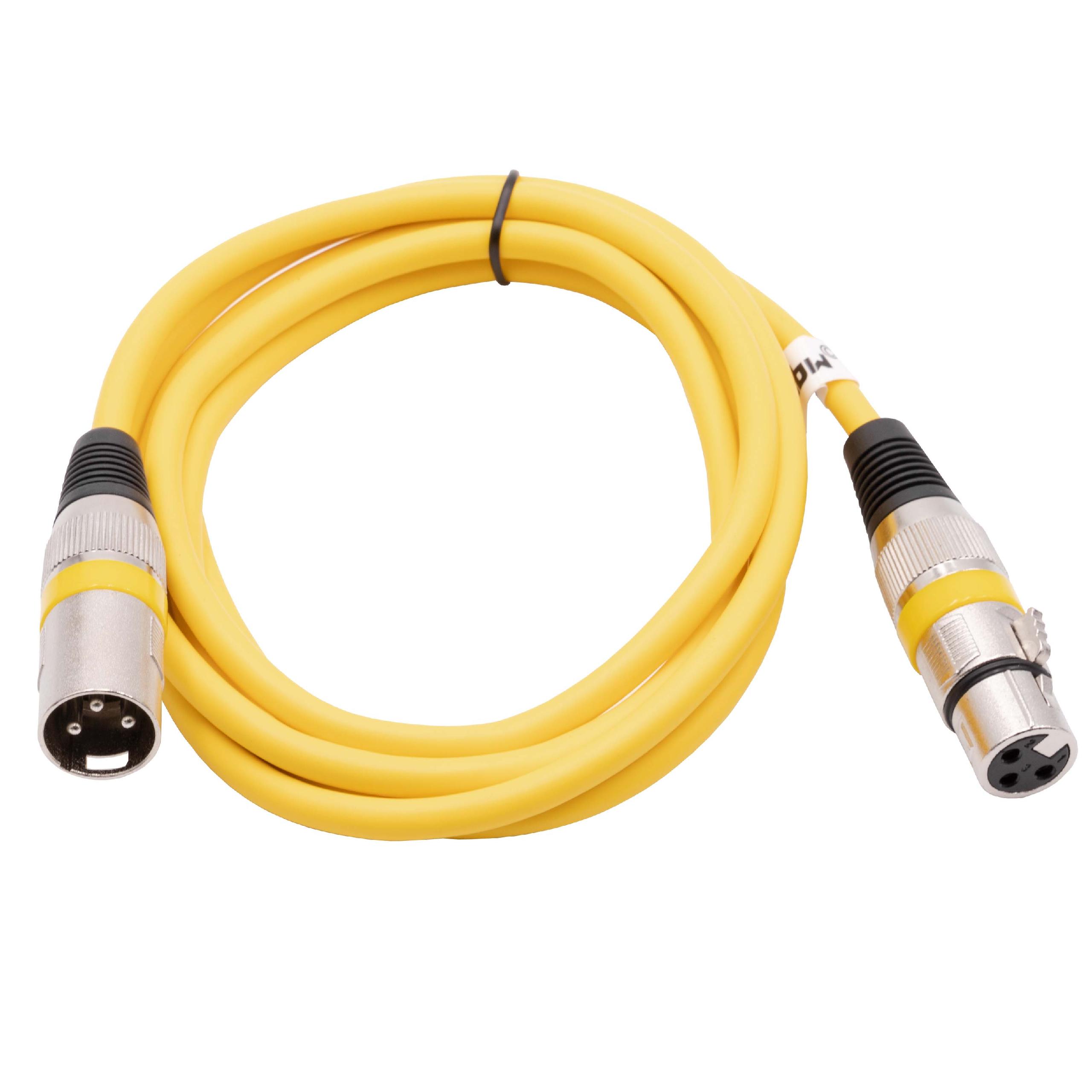 Kabel DMX do oświetlenia reflektorów - wtyk XLR na gniazdo XLR Buchse, 2 m, żółty