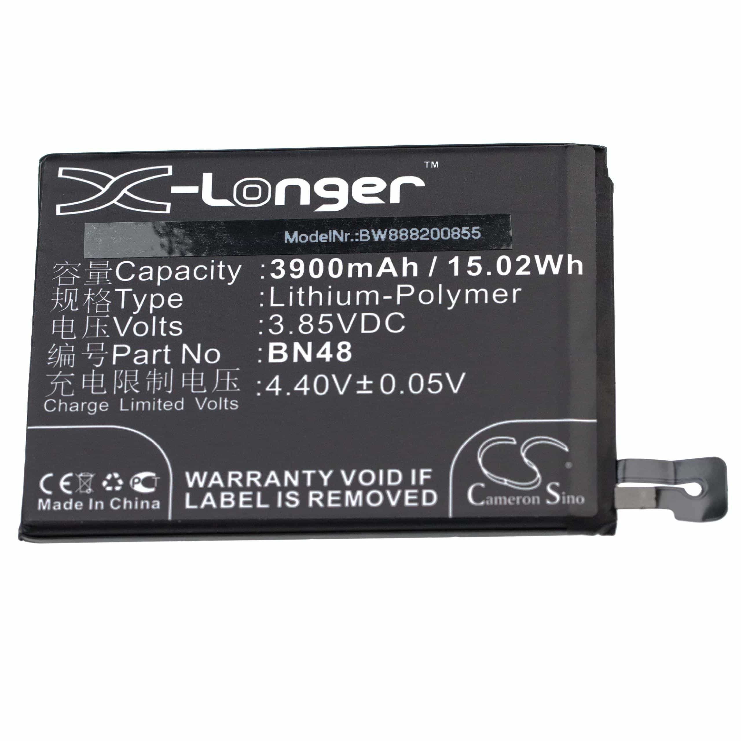 Mobile Phone Battery Replacement for Xiaomi BN48 - 3900mAh 3.85V Li-polymer