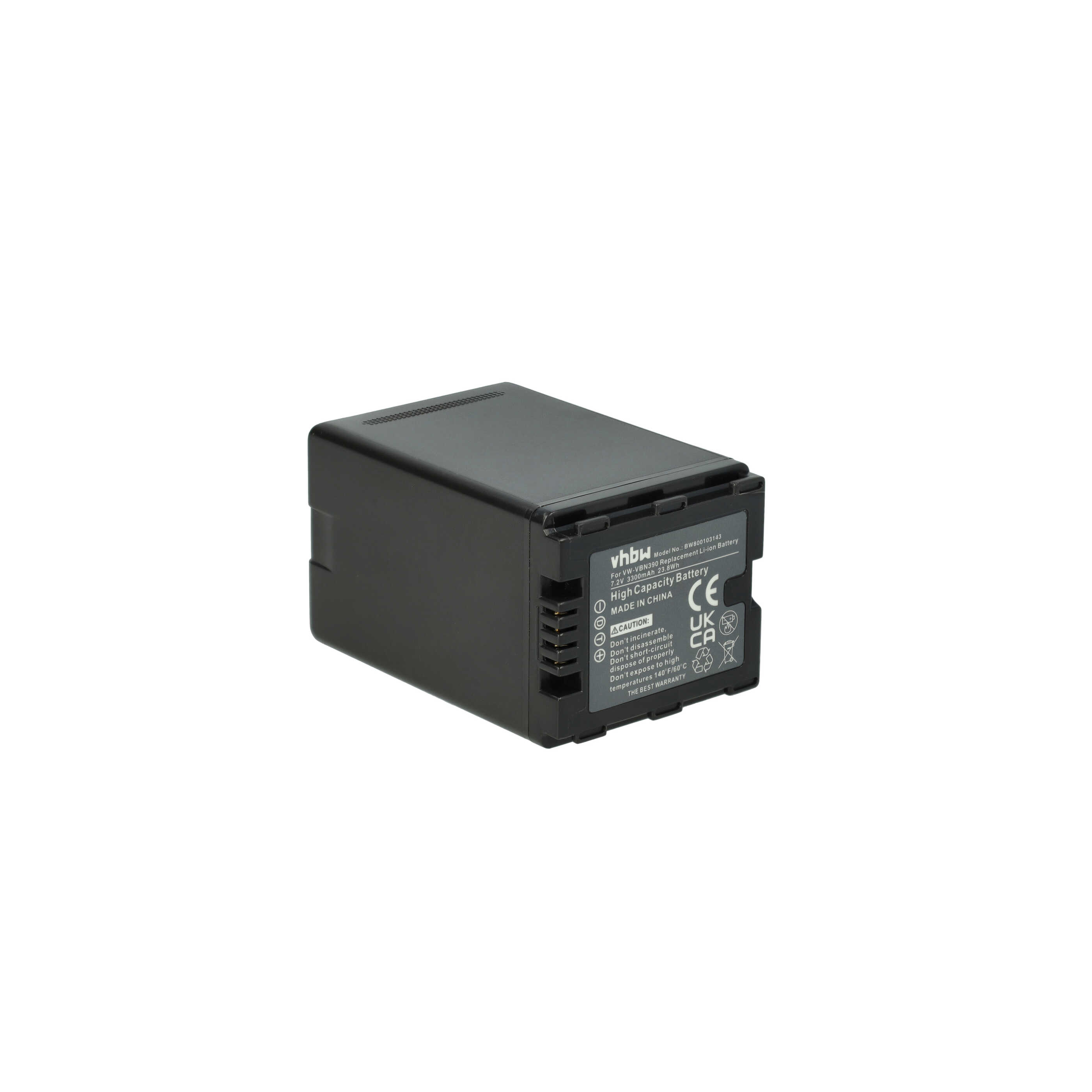 Videocamera 3x Battery replaces Panasonic VW-VBN260E-K, VW-VBN260E, VW-VBN260 - 3300 mAh 7.2 V Li-Ion