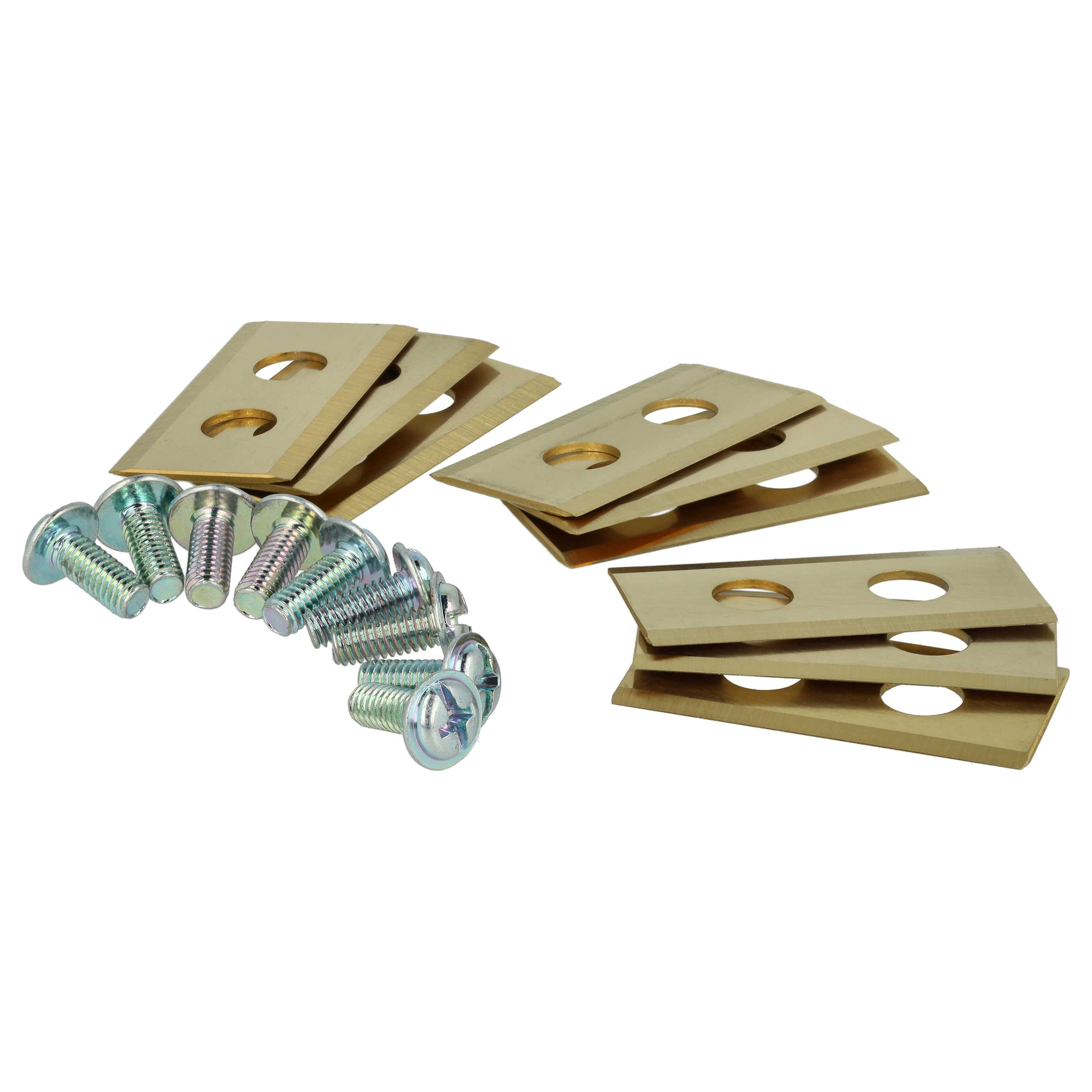 18x Exchange Blade for PowerPlus Cordless Lawnmower etc.steel (titan coating)gold
