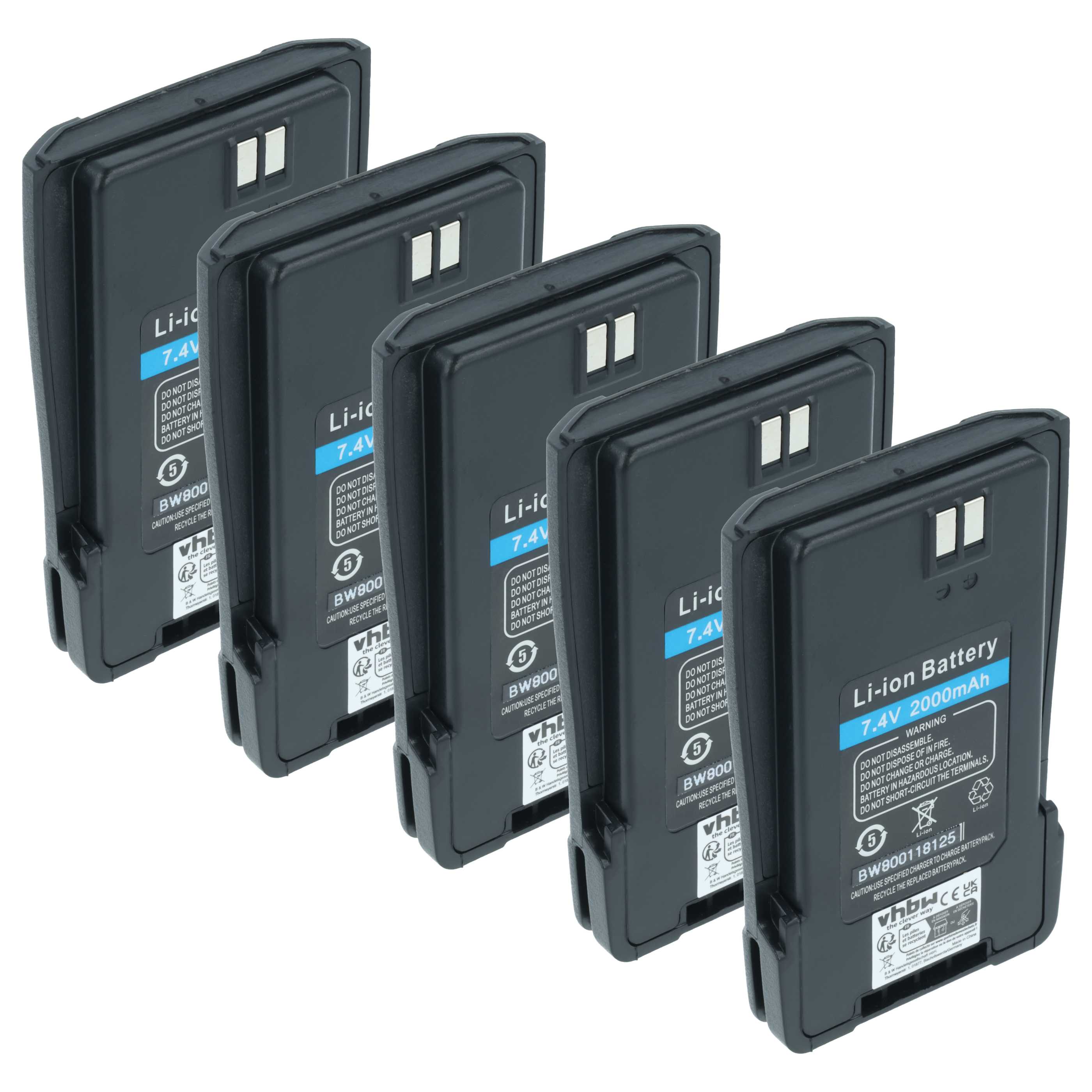 5x Batteries remplace Baofeng BL-6 pour radio talkie-walkie Baofeng- 2000mAh 7,4V Li-ion
